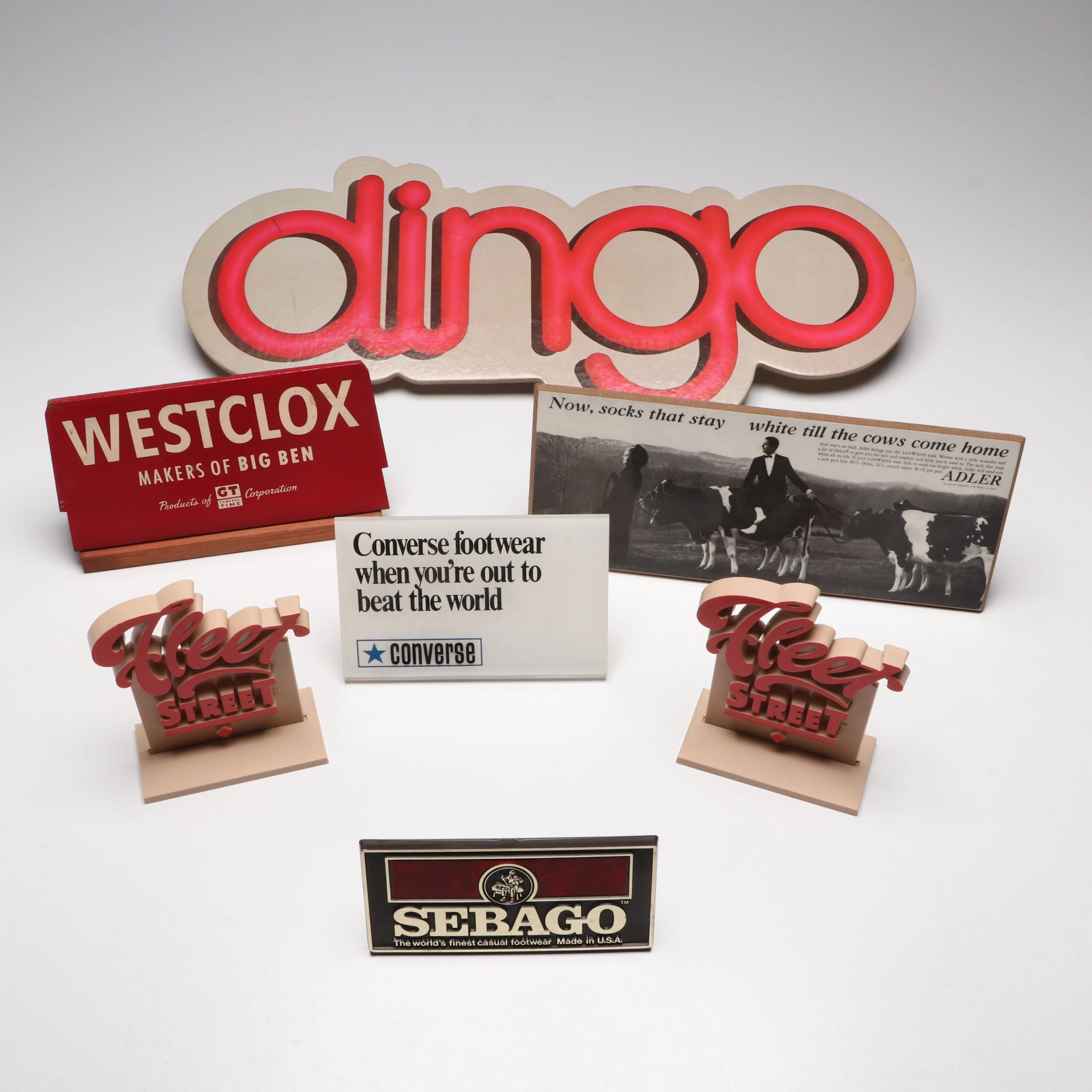 Converse, Dingo and More Footwear Advertising Signs, Vintage
