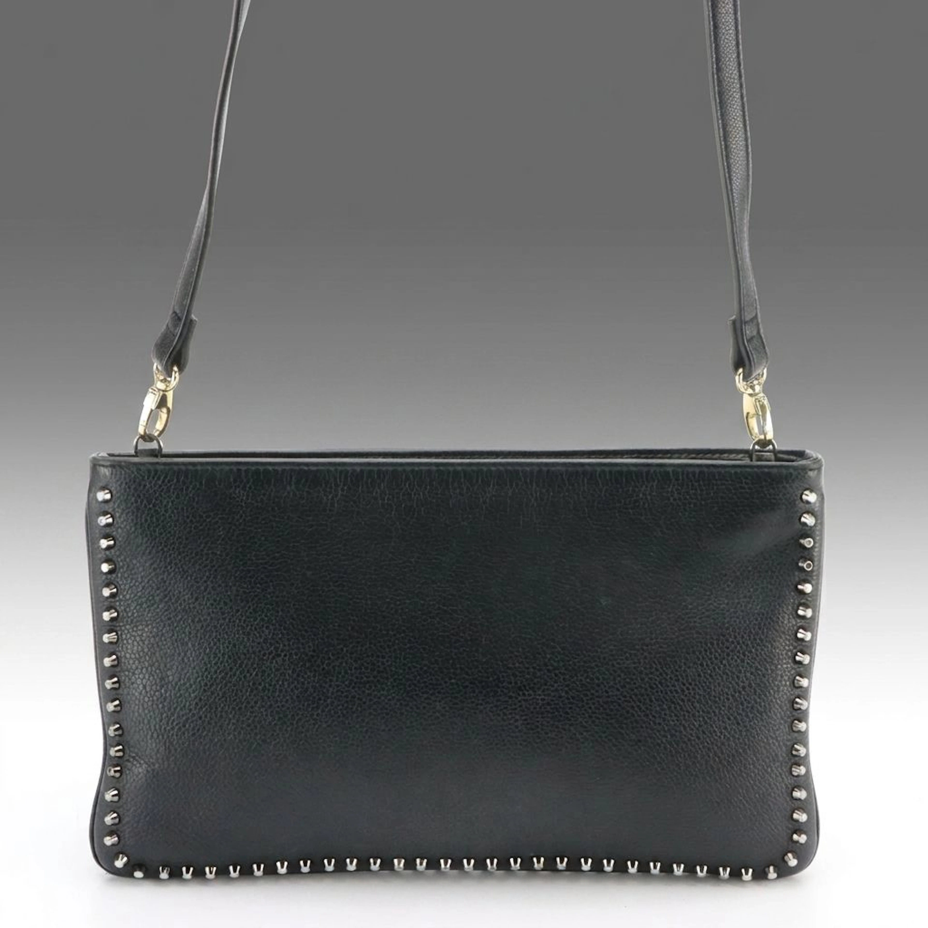 Christian Louboutin Loubiposh Clutch Bag in Black Studded Leather