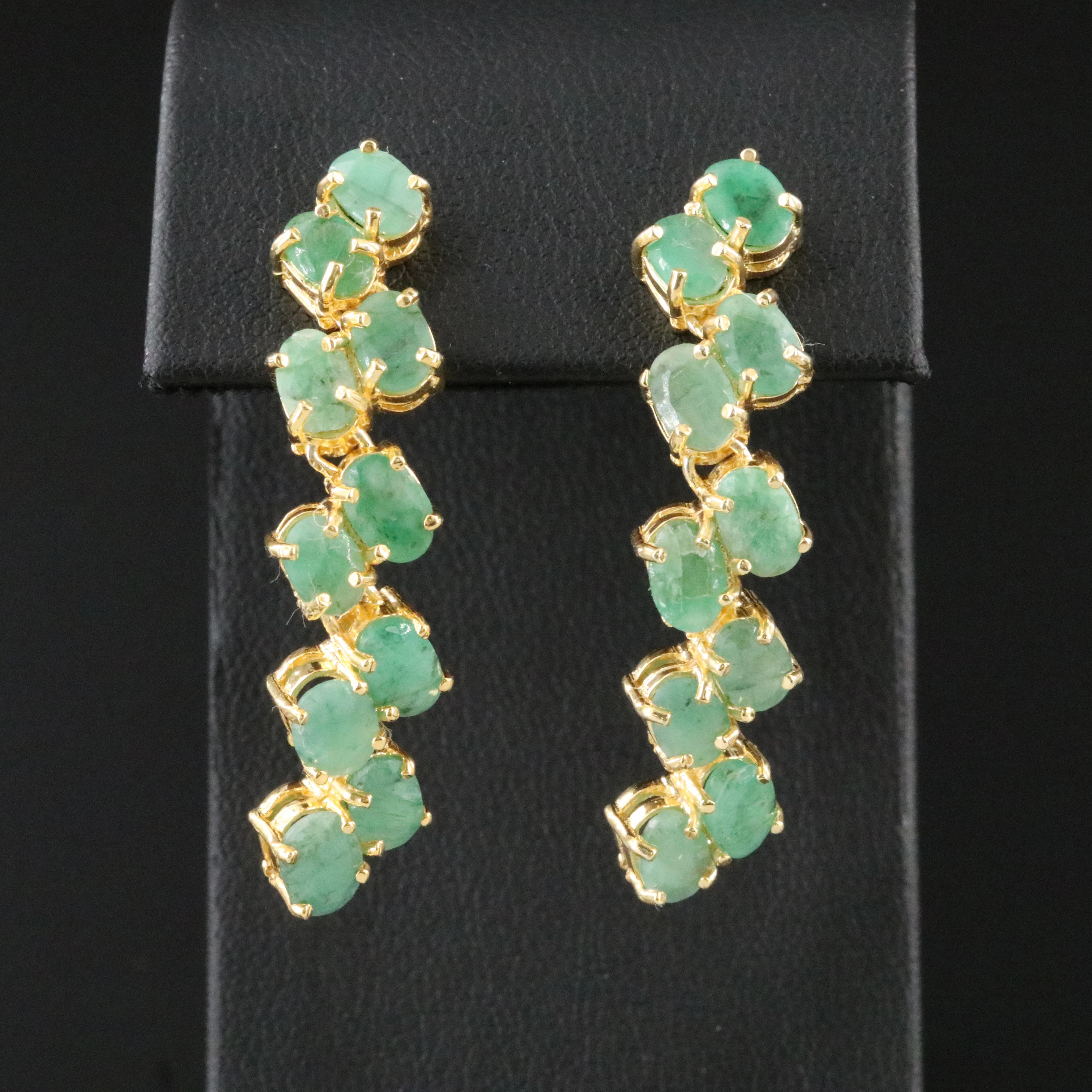 Sterling Emerald Dangle Earrings