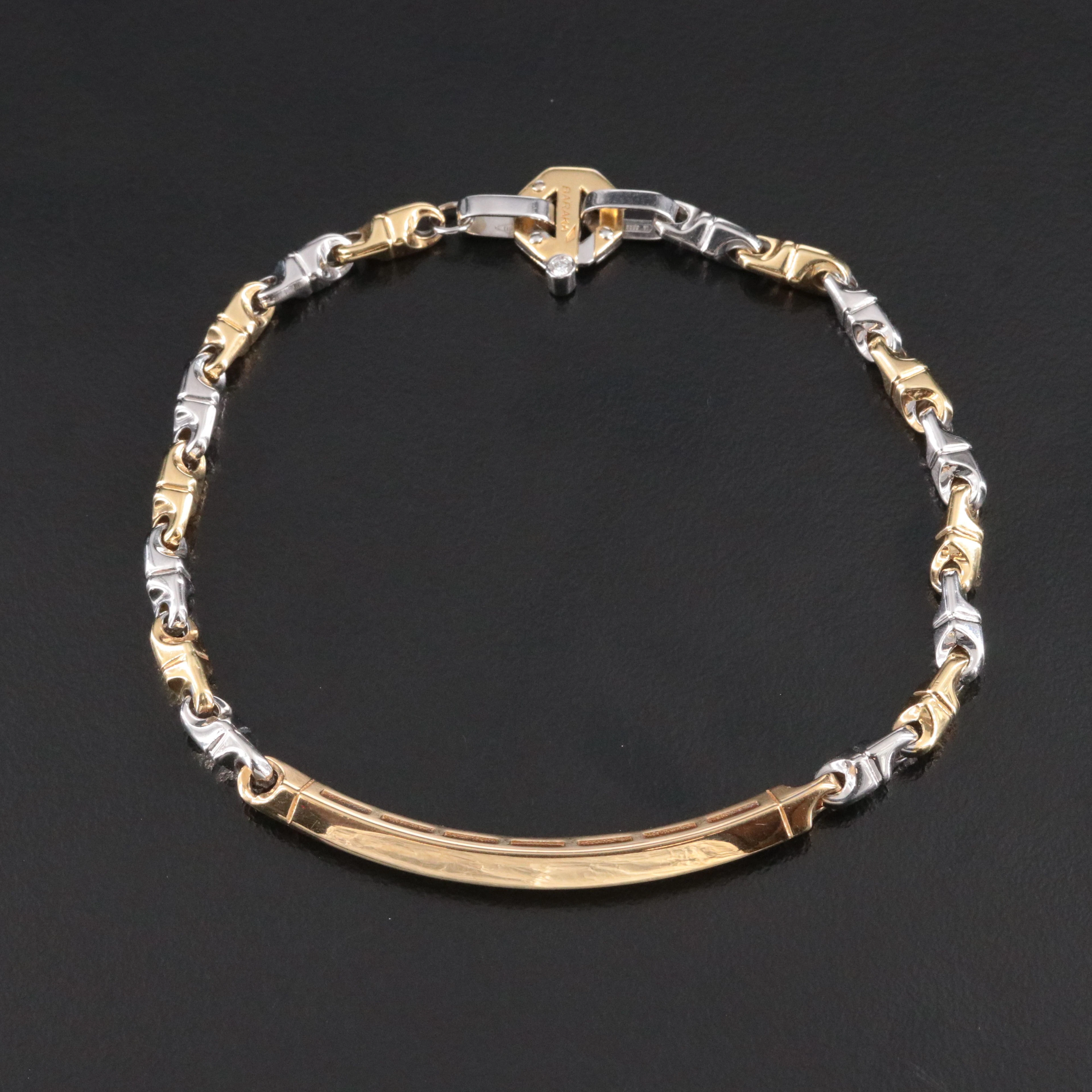 Baraka 18K Two Tone Fancy Link Bracelet with Diamond Accent