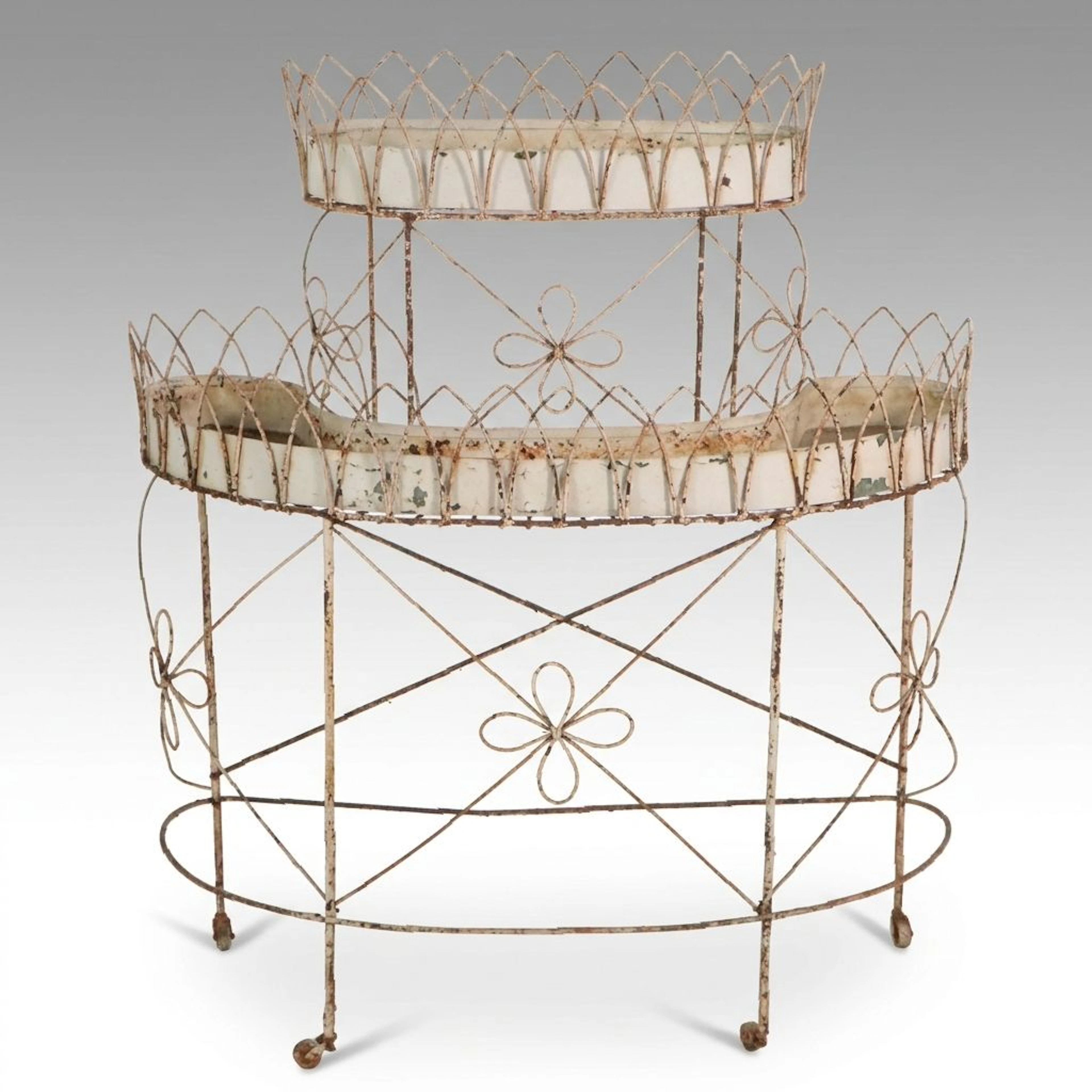Victorian Style Wrought Metal Plant Stand, Vintage