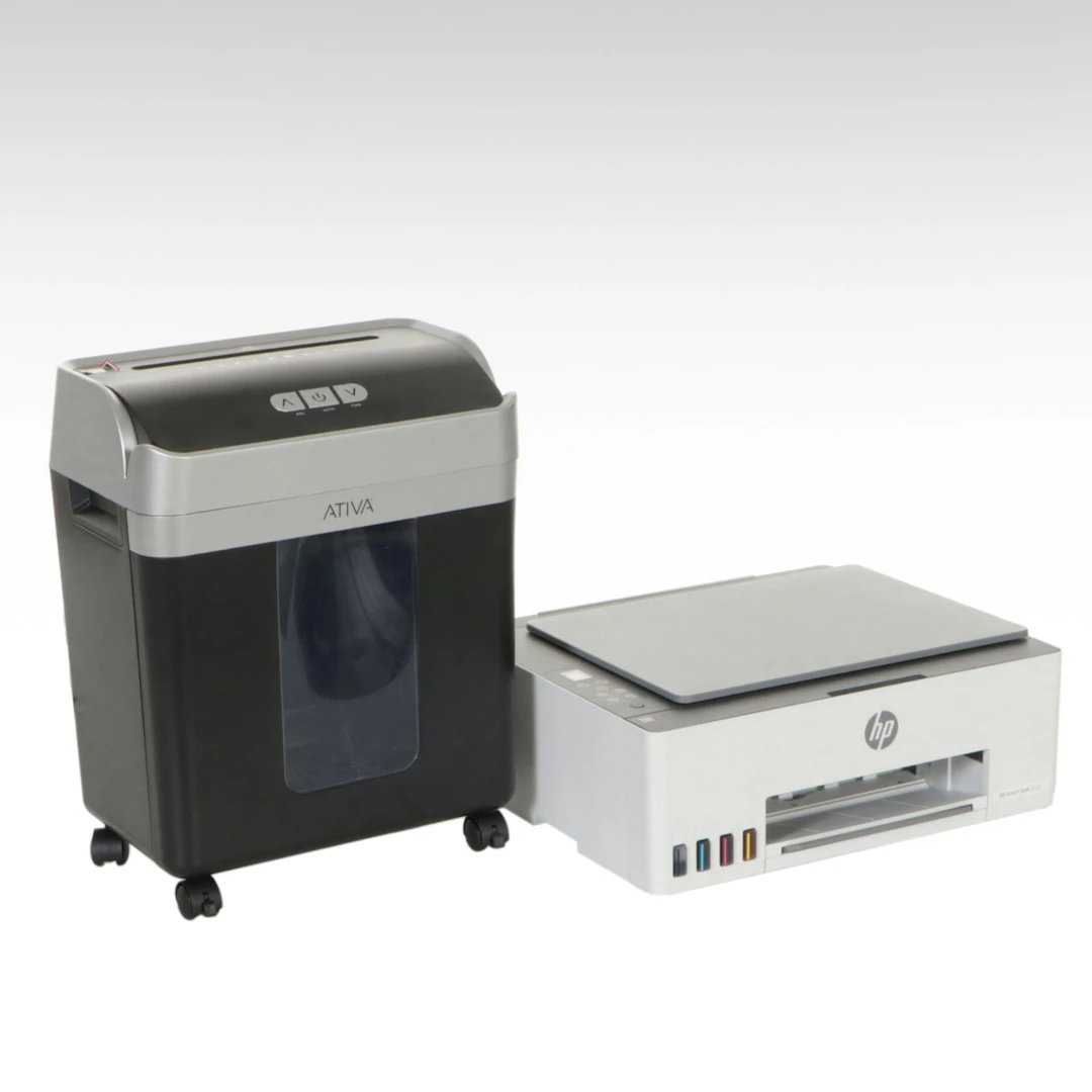 HP "Smart Tank" 5100 Wireless Printer with Ativa Paper Shredder