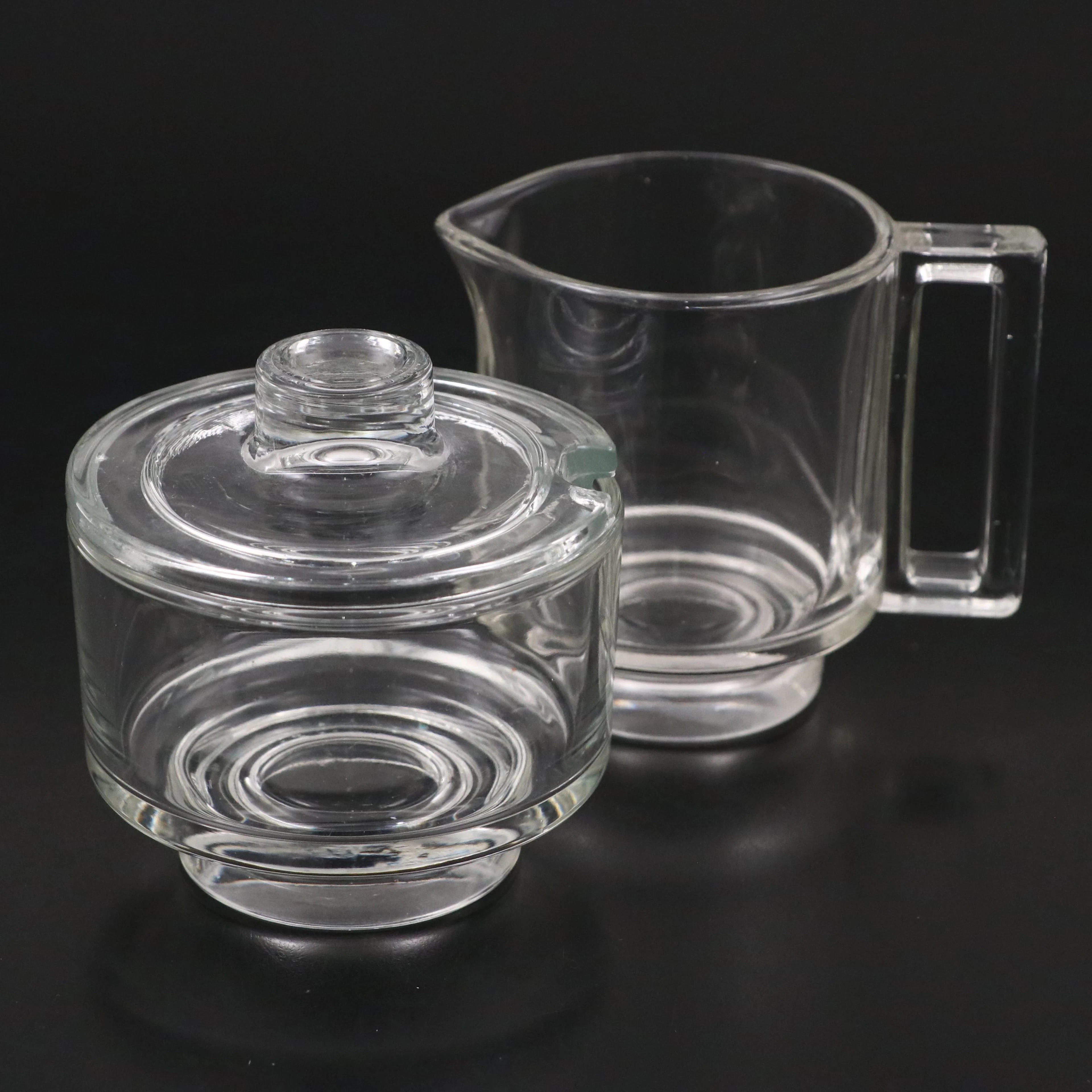 Joe Colombo for Arnolfi di Cambio Crystal Mid Century Sugar Bowl and Creamer