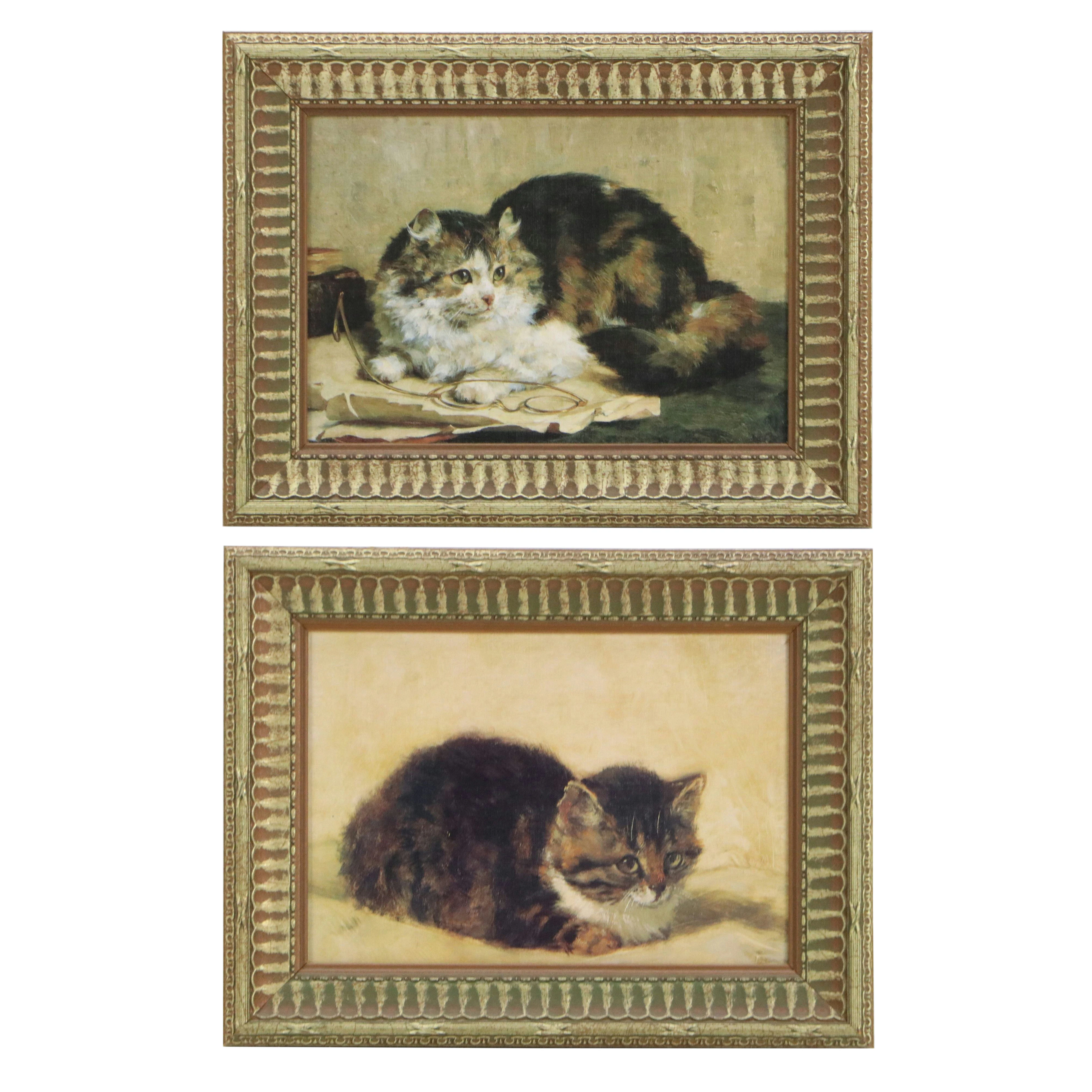 Offset Lithographs of Cats After Henriëtte Ronner-Knip and C. Van Den Eycken
