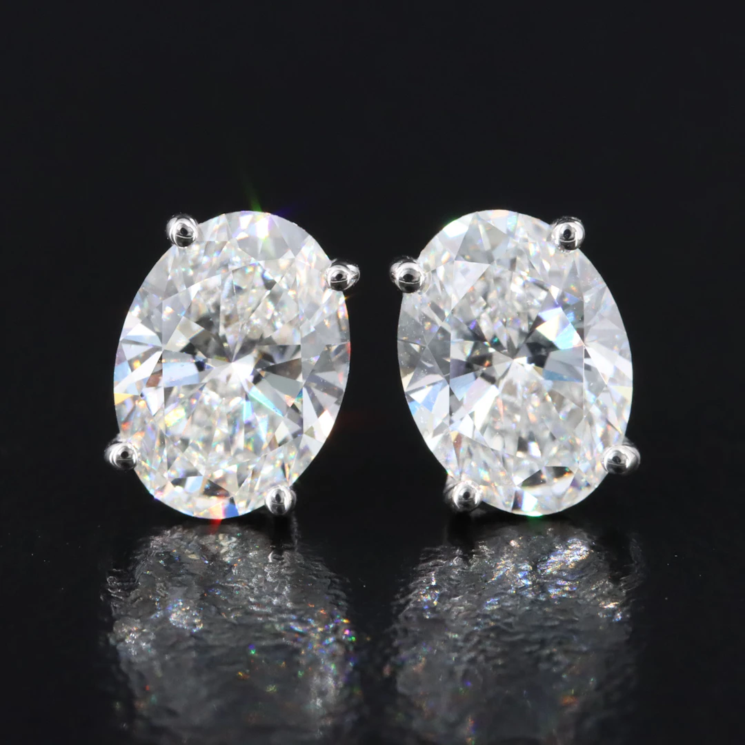 14K 3.06 CTW Lab Grown Diamond Stud Earrings with IGI Reports