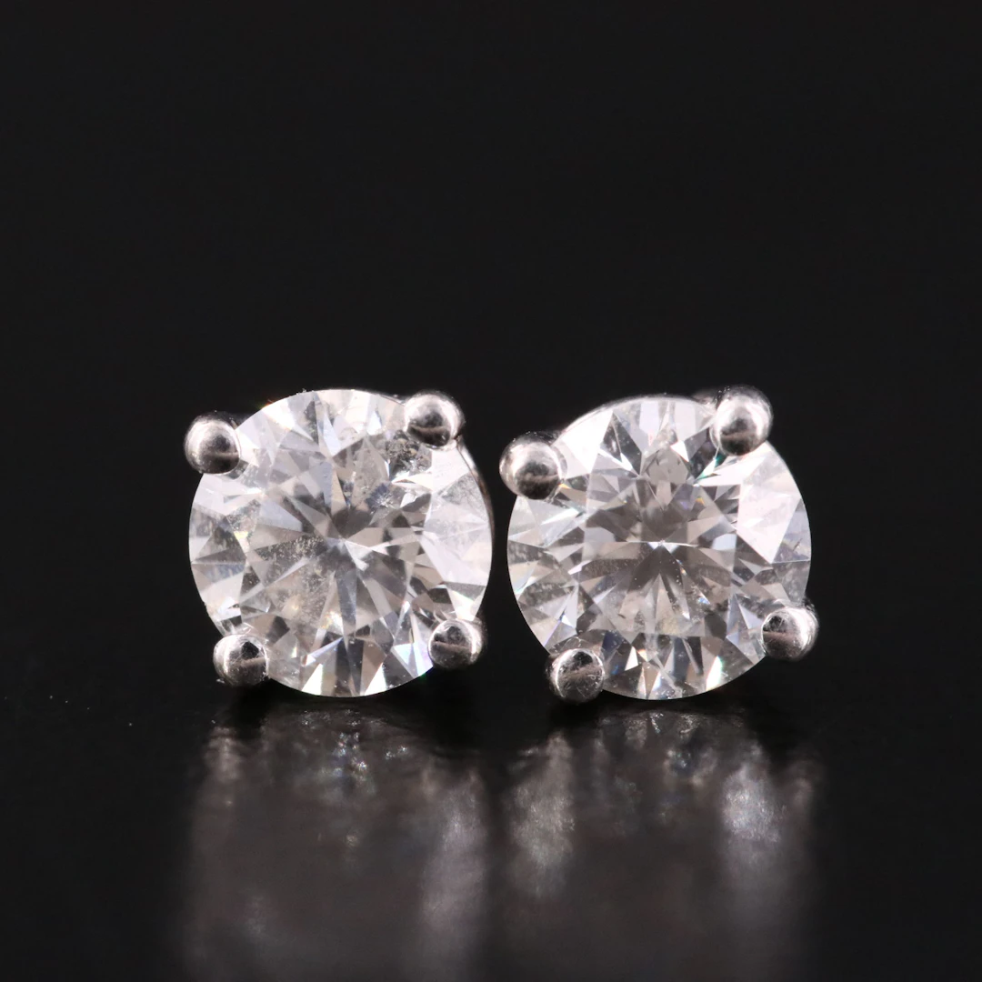 14K 0.70 CTW Diamond Solitaire Earrings