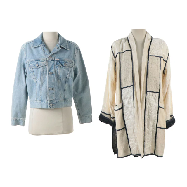 Guess Jeans Trucker Jacket and Gantos Velvet/Cotton Patchwork Duster Jacket