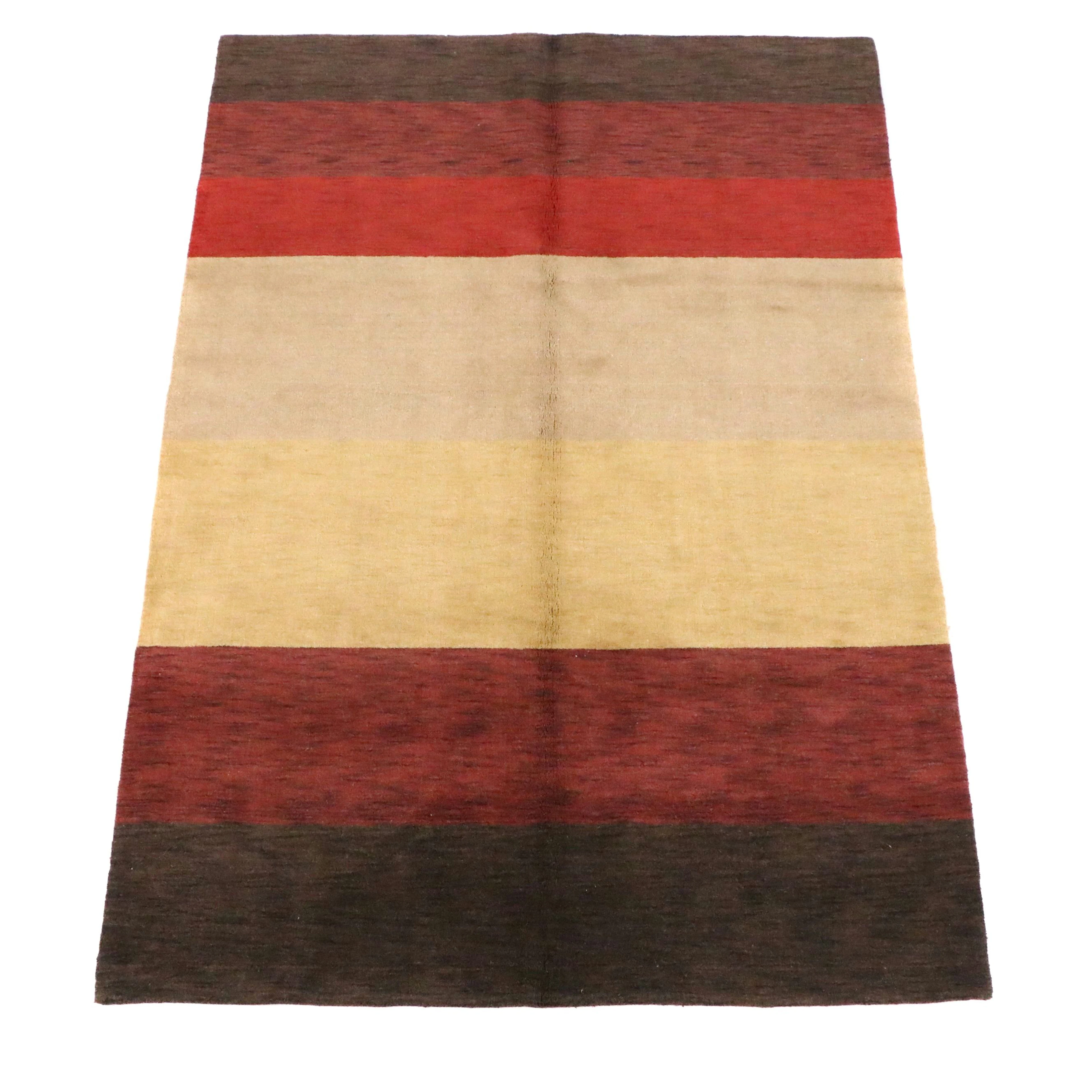 6'7 x 9'8 Hand-Knotted Indo-Persian Gabbeh Area Rug