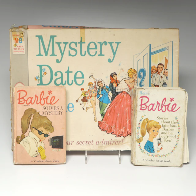 Milton Bradley Co. "Mystery Date" Game with Vintage Barbie Books, Mid-20th C.