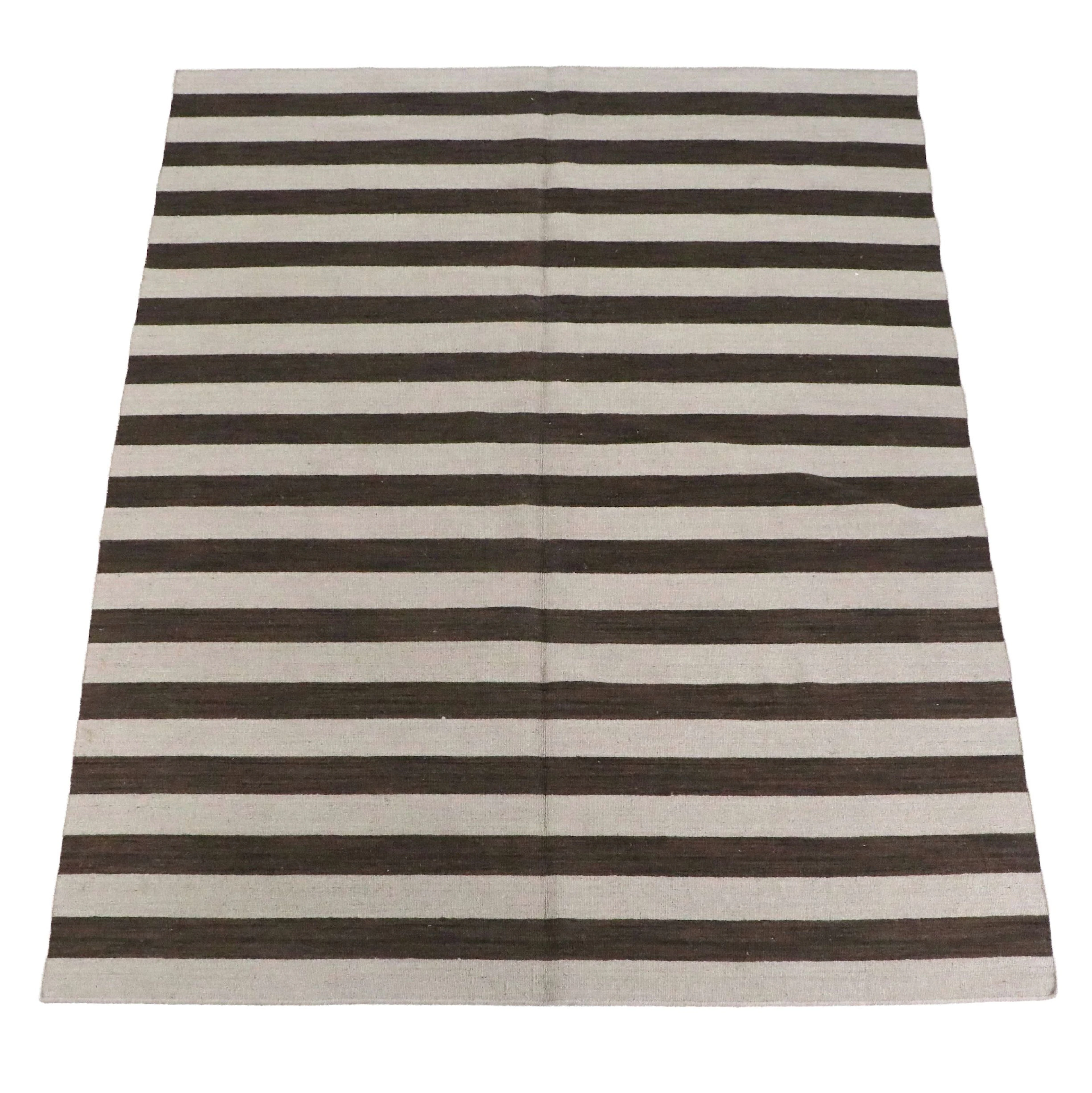 8' x 10' Handwoven Indian Striped Area Rug