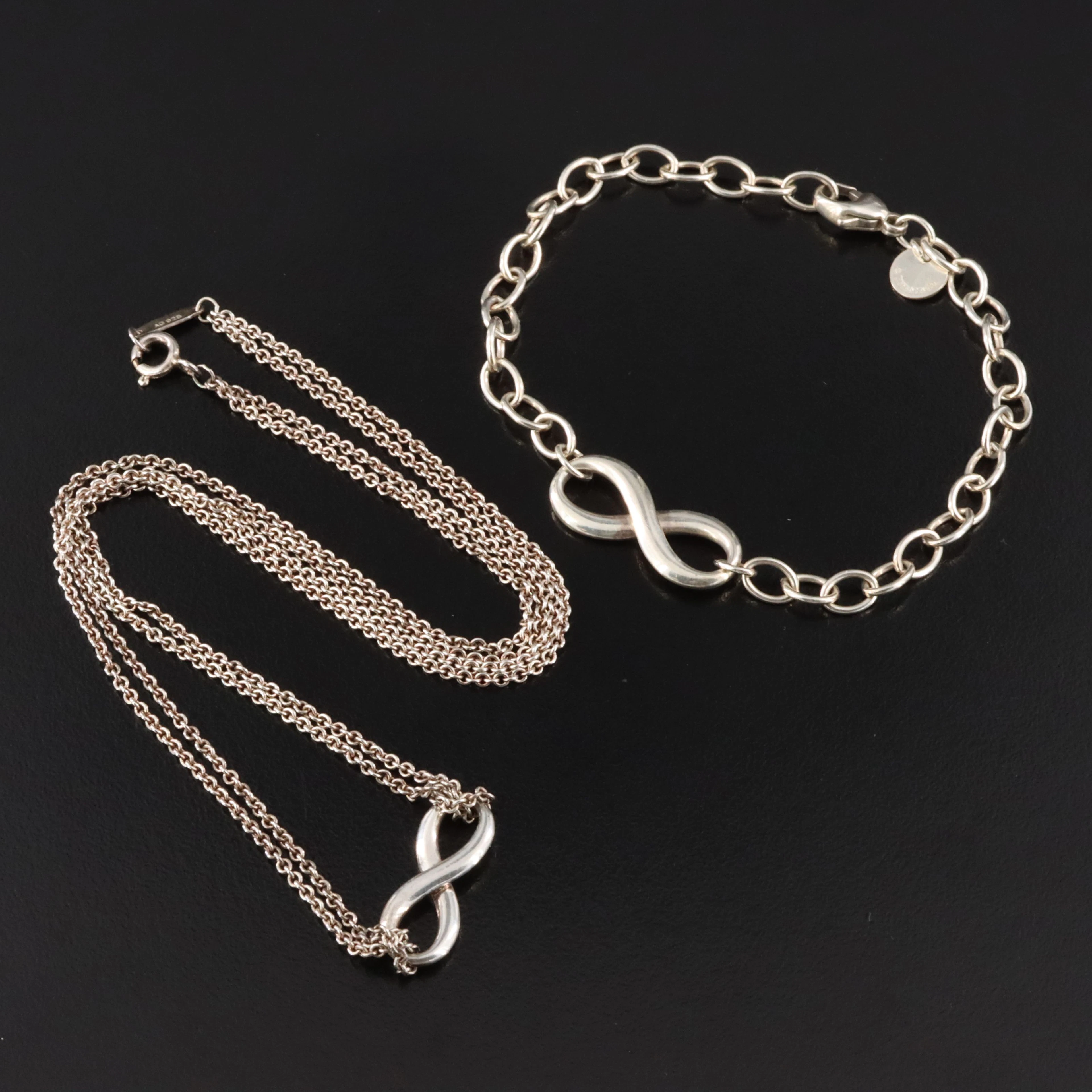 Tiffany & Co. Sterling Infinity Necklace and Bracelet