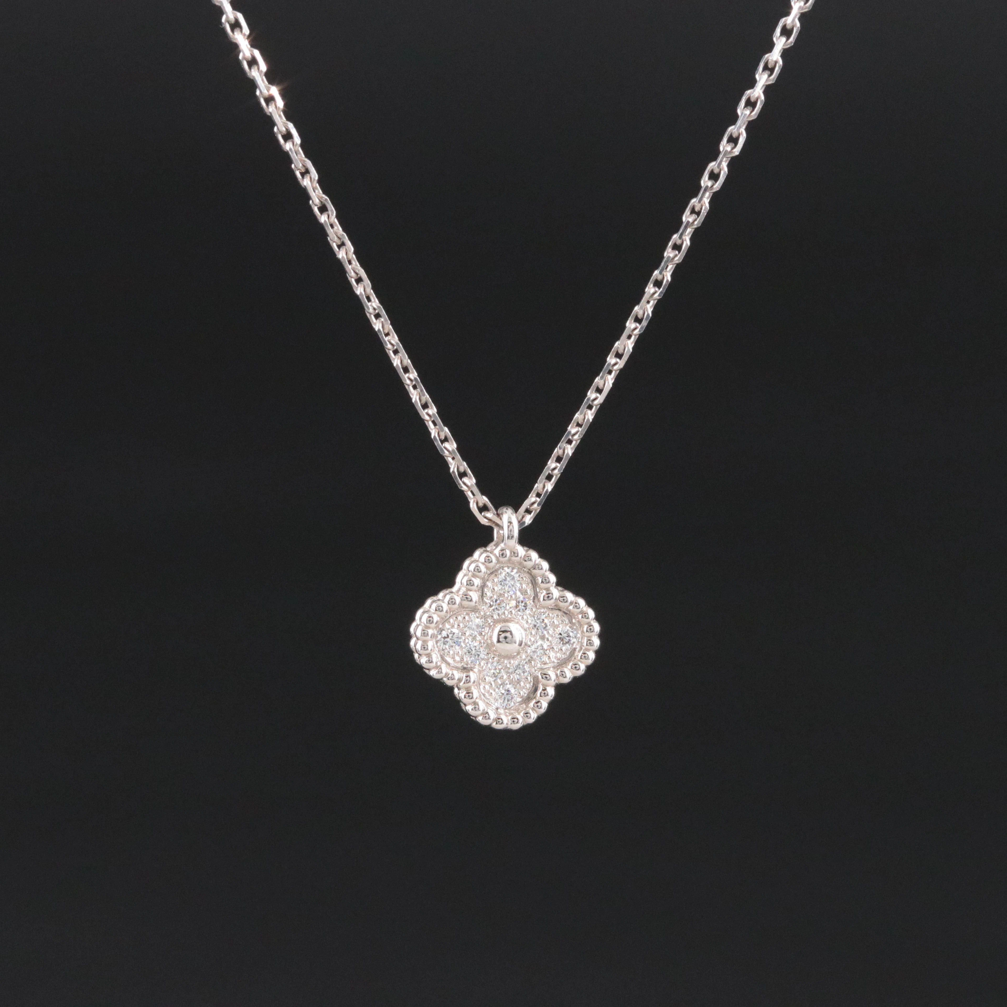 Van Cleef & Arpels Sweet Alhambra 18K Diamond Necklace
