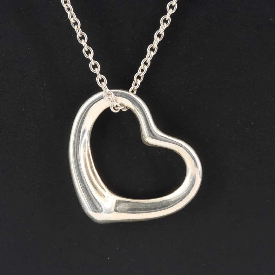 Elsa Peretti for Tiffany & Co. Sterling Open Heart Pendant Necklace
