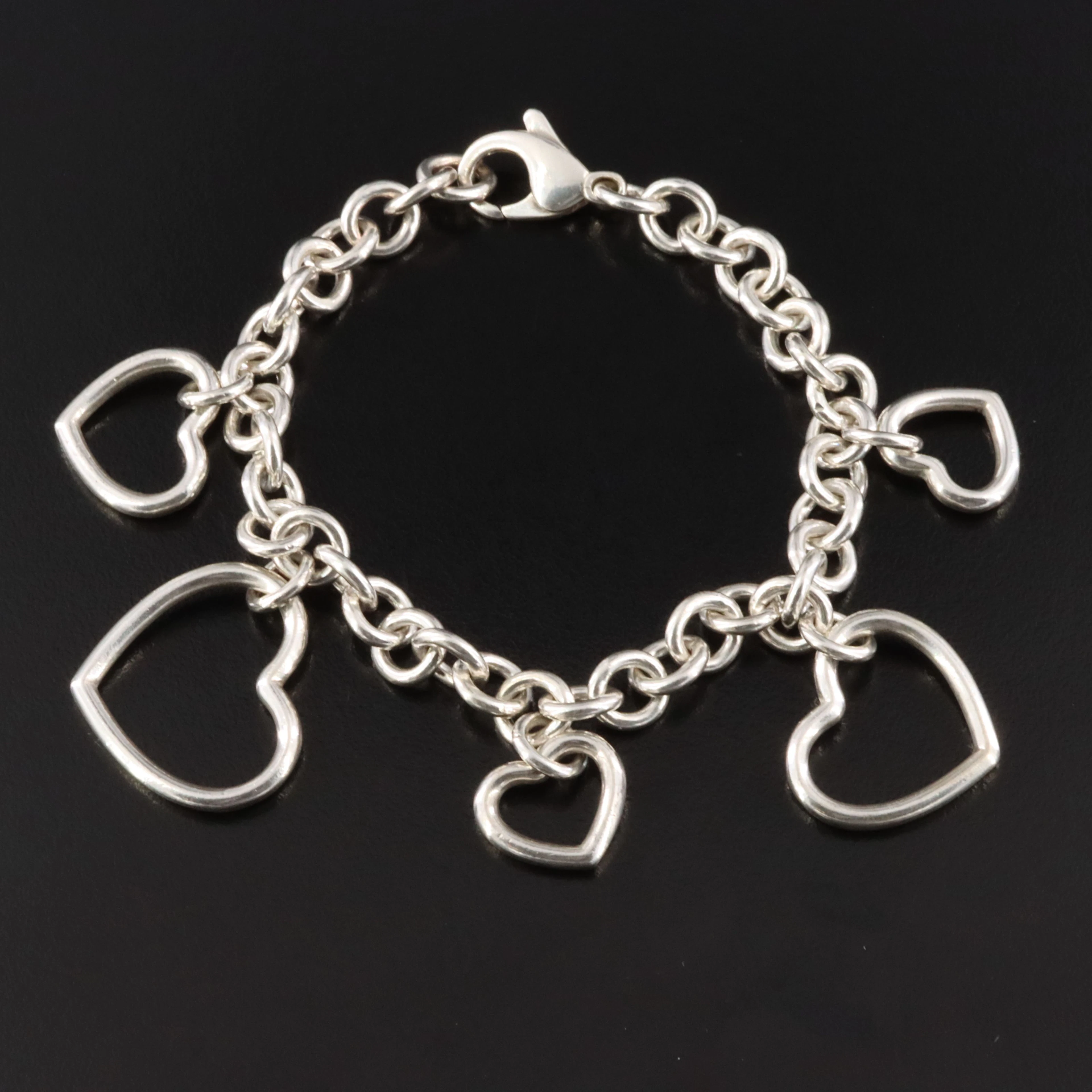 Tiffany & Co. Sterling Hearts Charm Bracelet