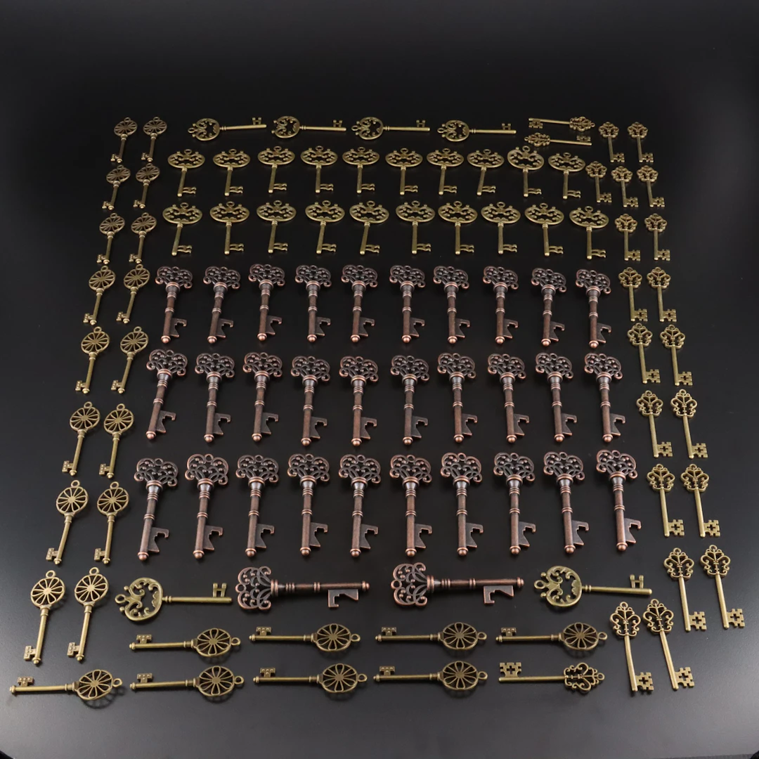 Brass Key Pendant Collection Including Bottle Openers