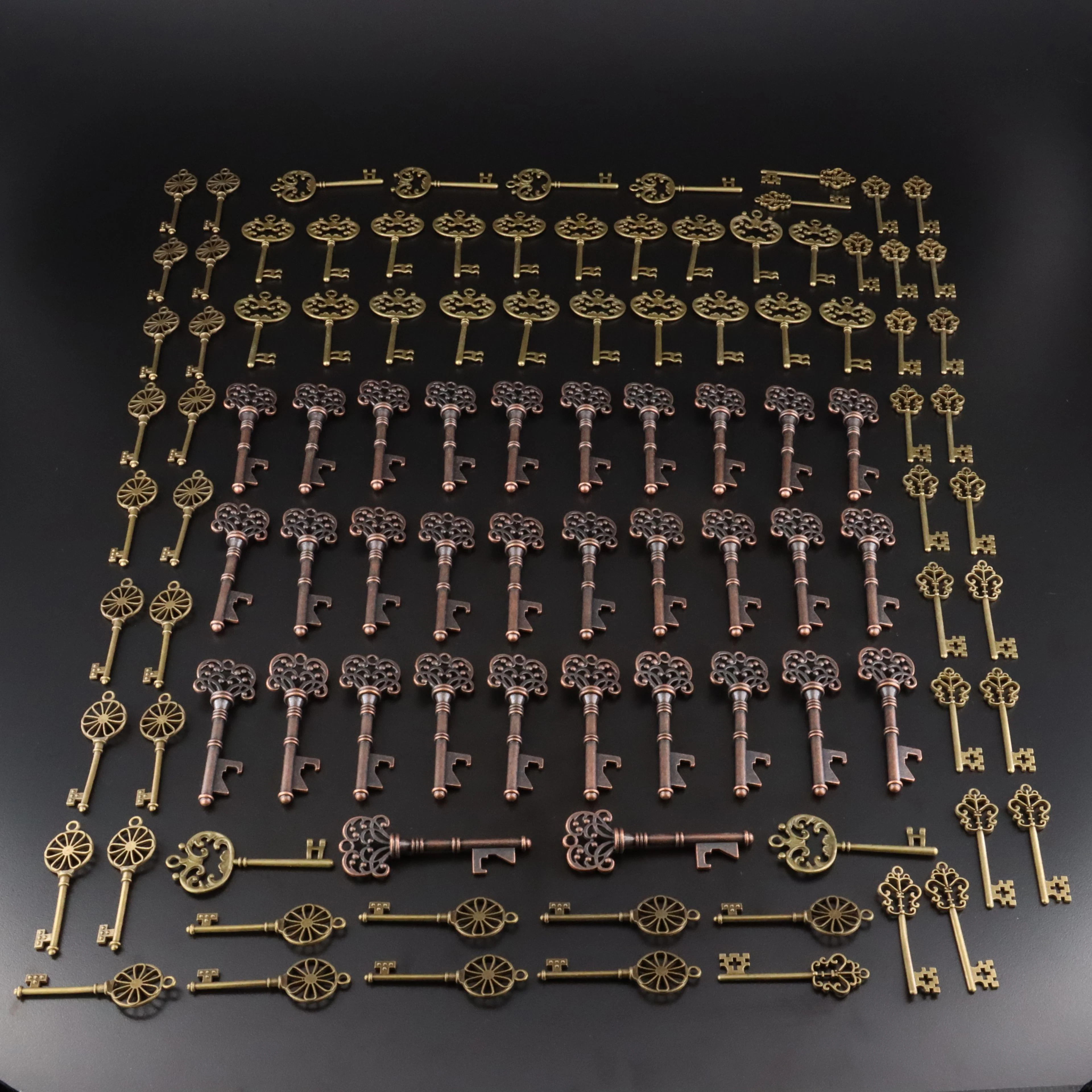 Brass Key Pendant Collection Including Bottle Openers