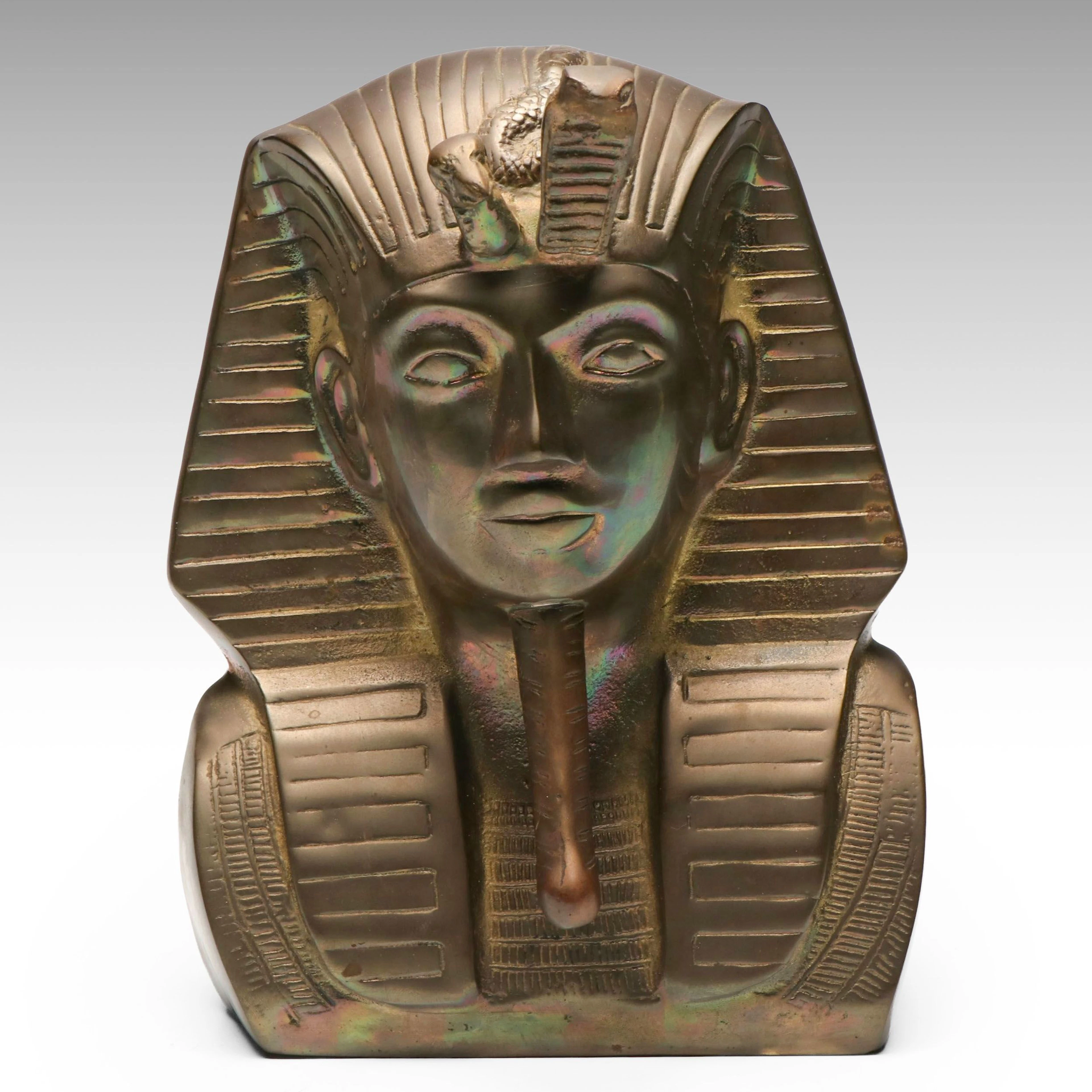 Brass Mask Bust of King Tutankhamun