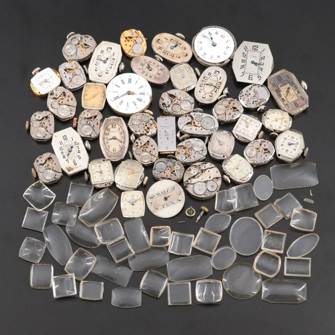 Collection of Stem Wind Watch Dials and Movements