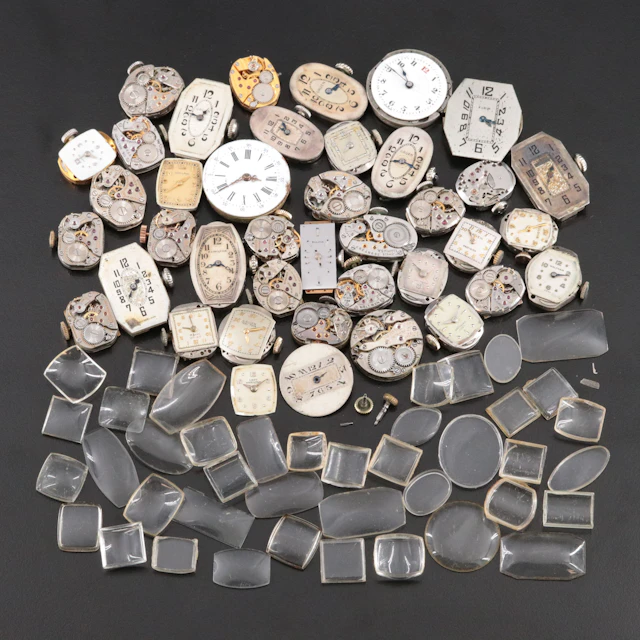 Collection of Stem Wind Watch Dials and Movements