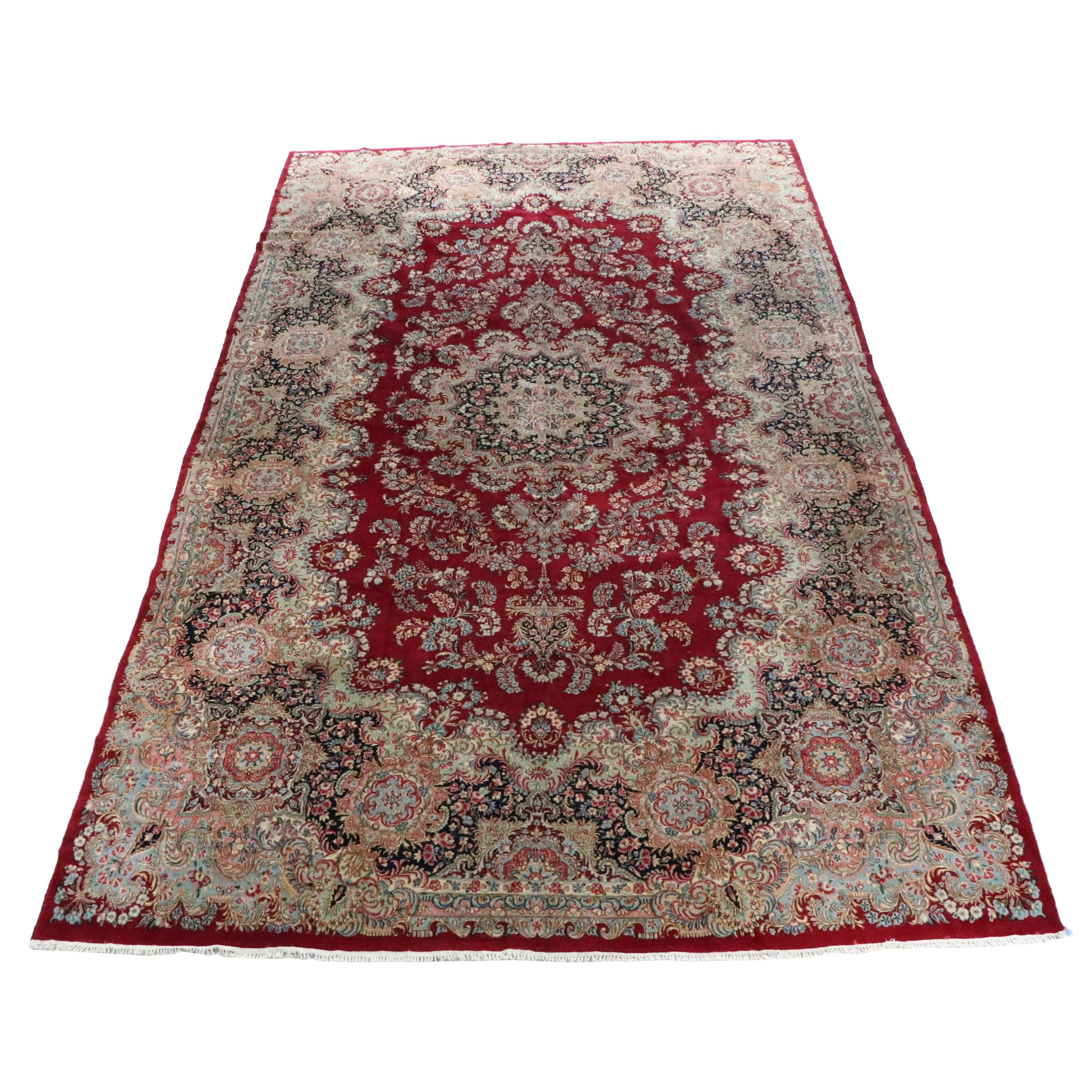 10'9 x 19'7 Hand-Knotted Persian Kerman Room Sized Rug