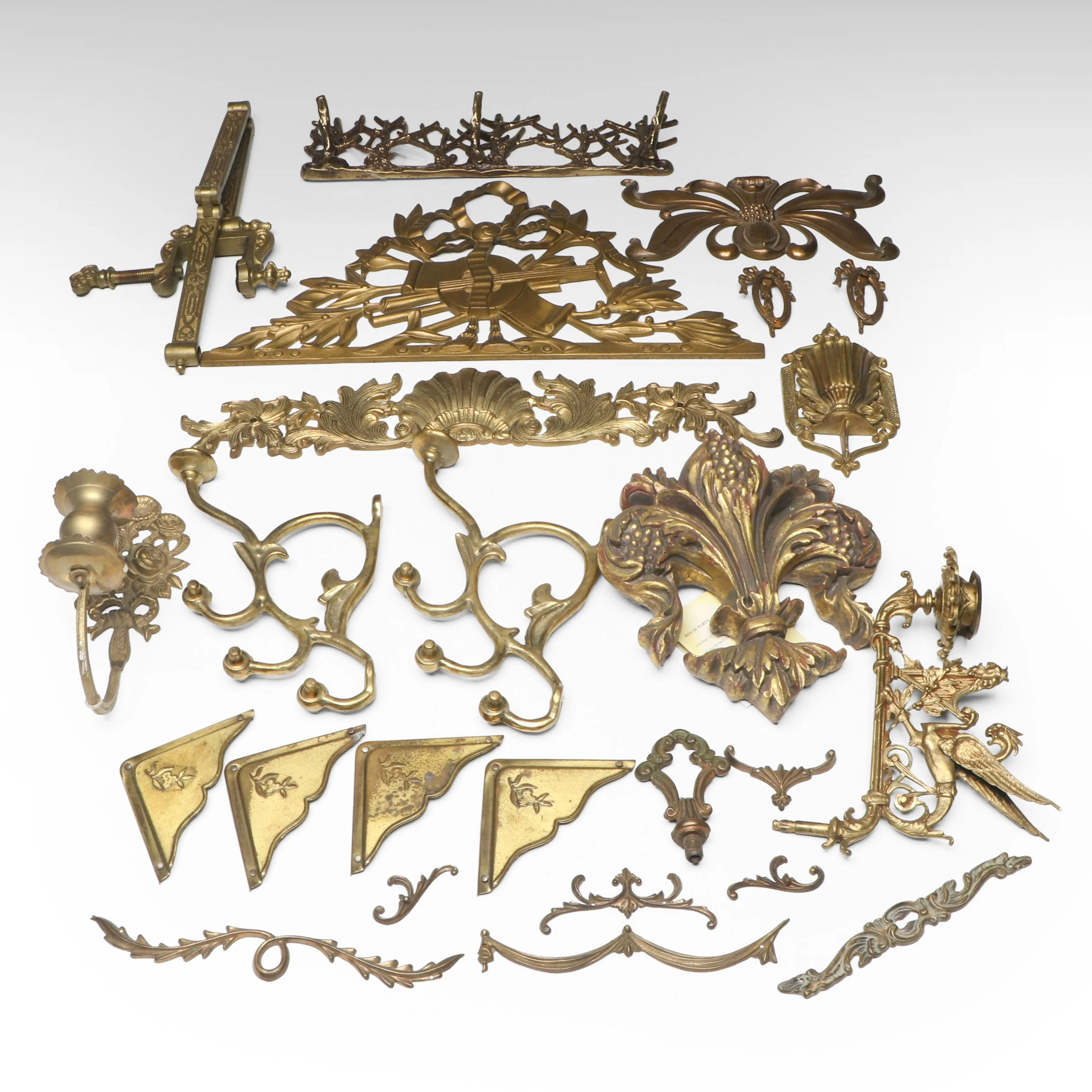 Victorian Style Brass Decorative Hardware with Fleur-de-Lis and More Décor