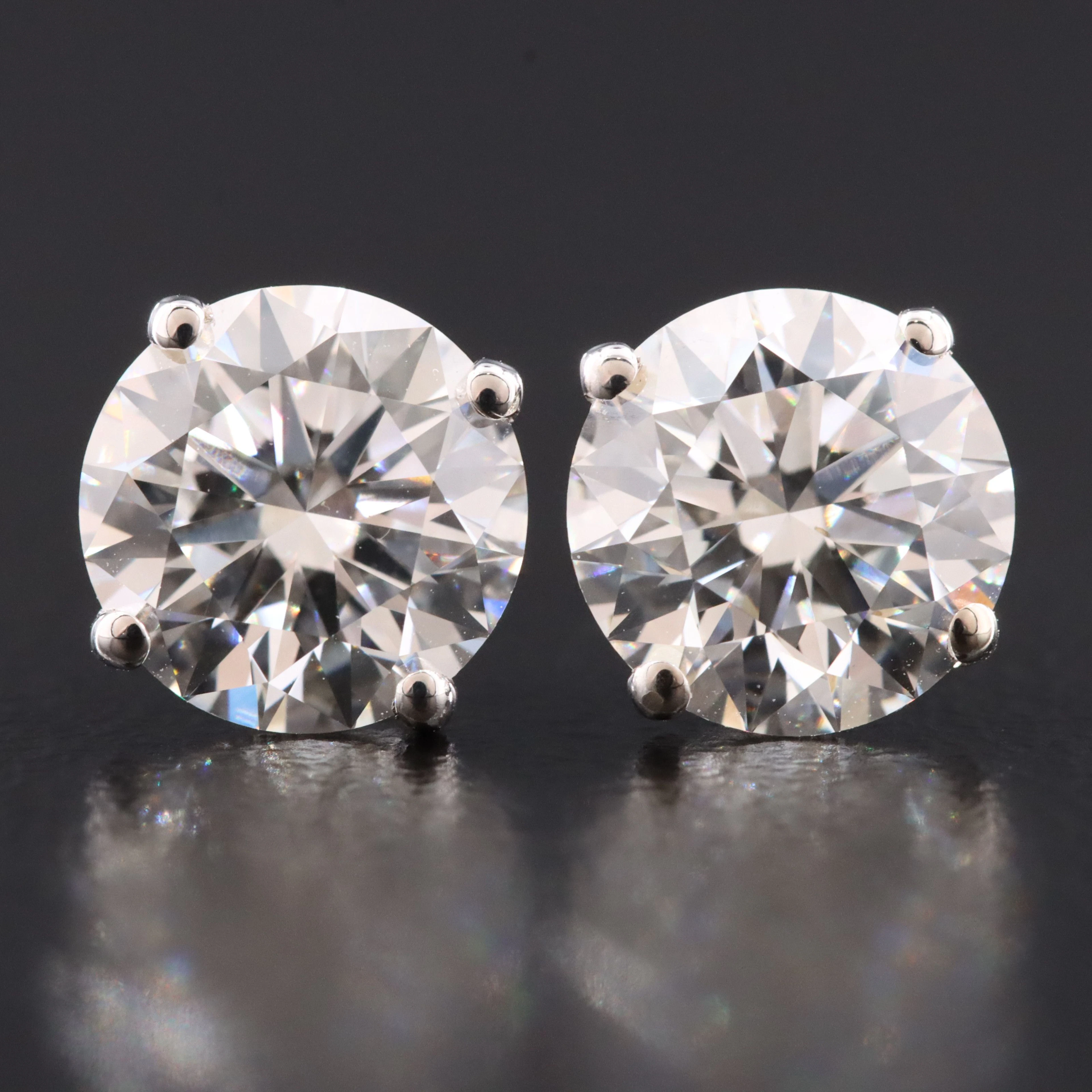 14K 3.00 CTW Lab Grown Diamond Solitaire Earrings with IGI Reports