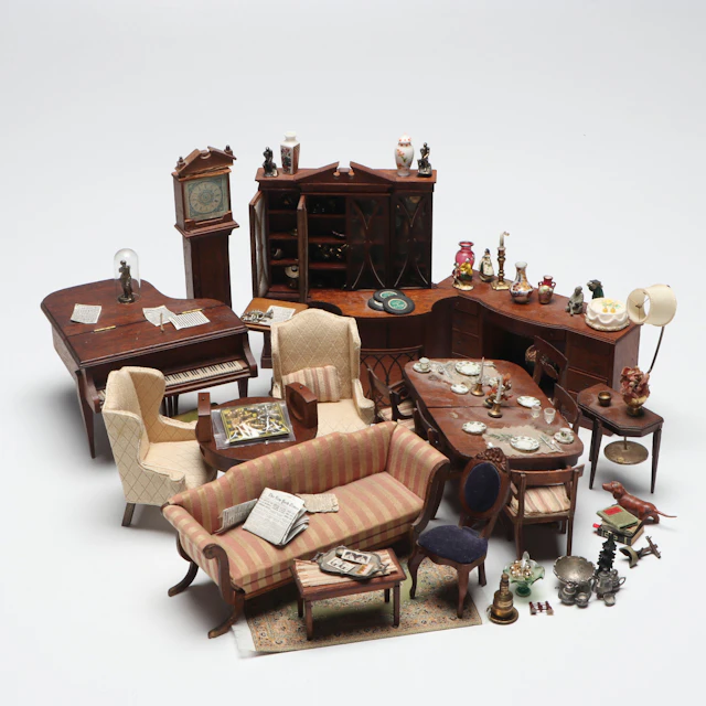 Grand Piano, Hutch and More Victorian Style Miniature Furniture and Accessories