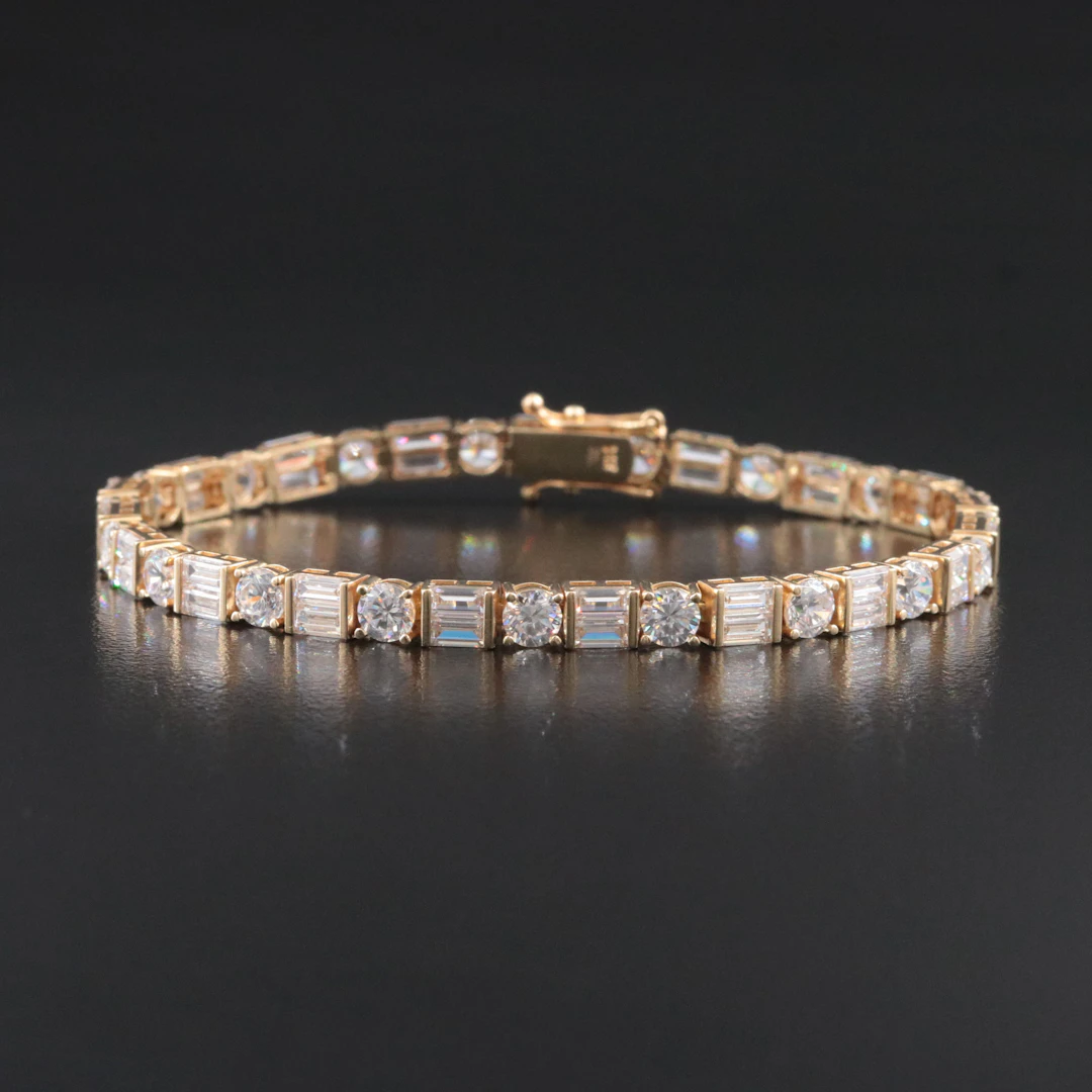 14K CZ Line Bracelet