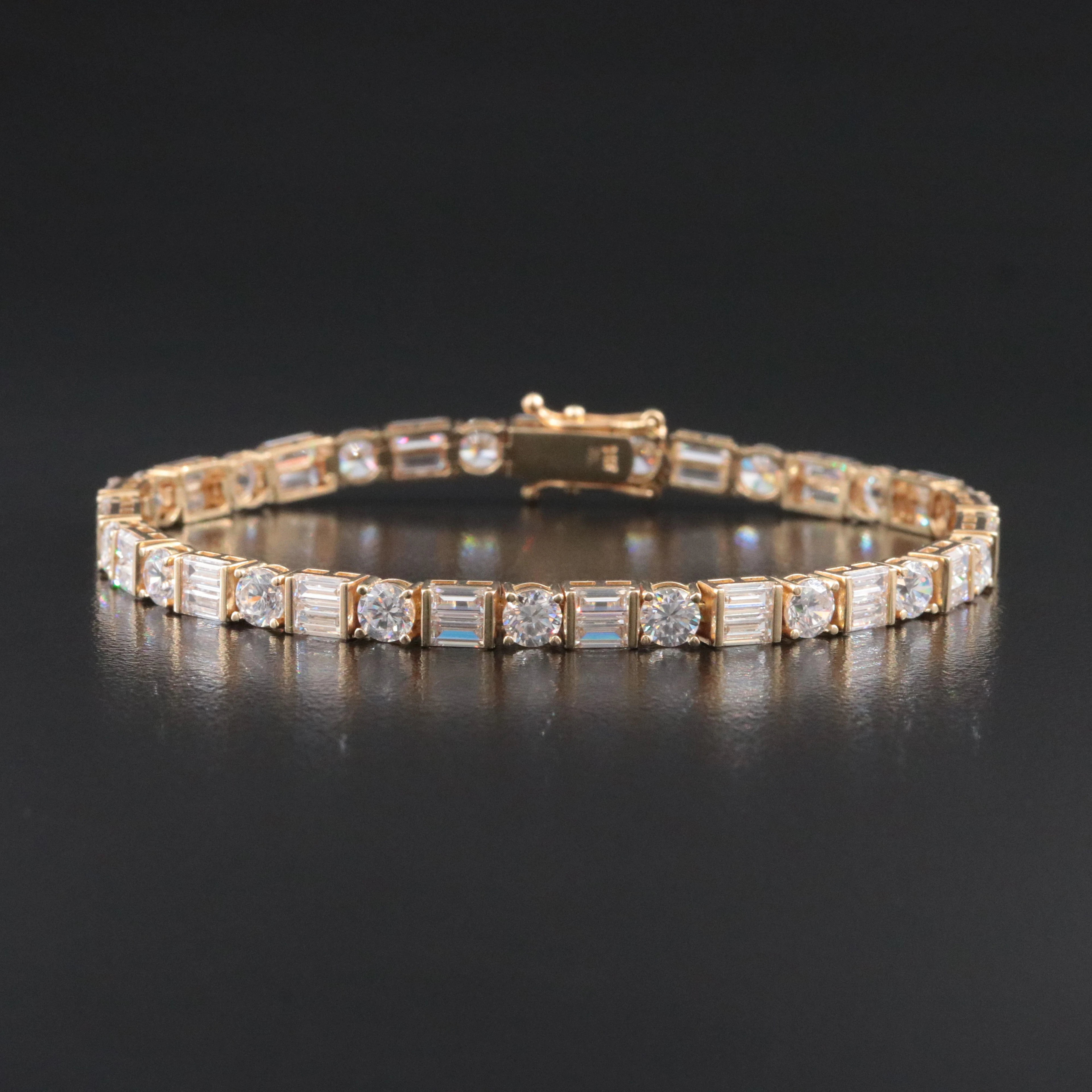14K CZ Line Bracelet
