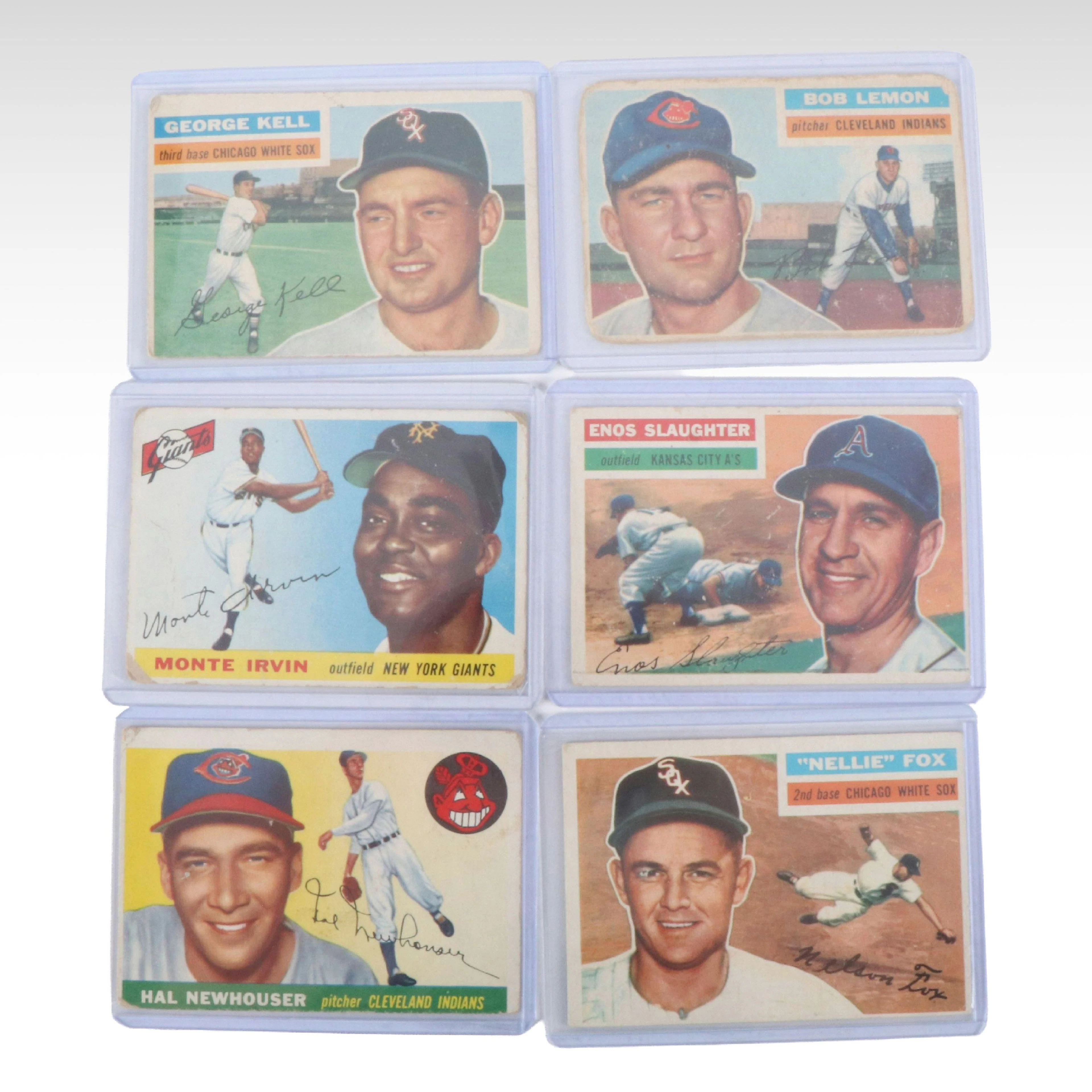1955-56 Topps Baseball Cards with Monte Irvin, George Kell, and Nellie Fox