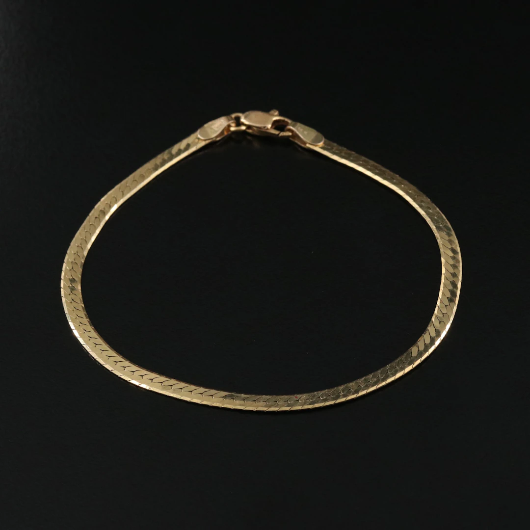 14K Herringbone Bracelet