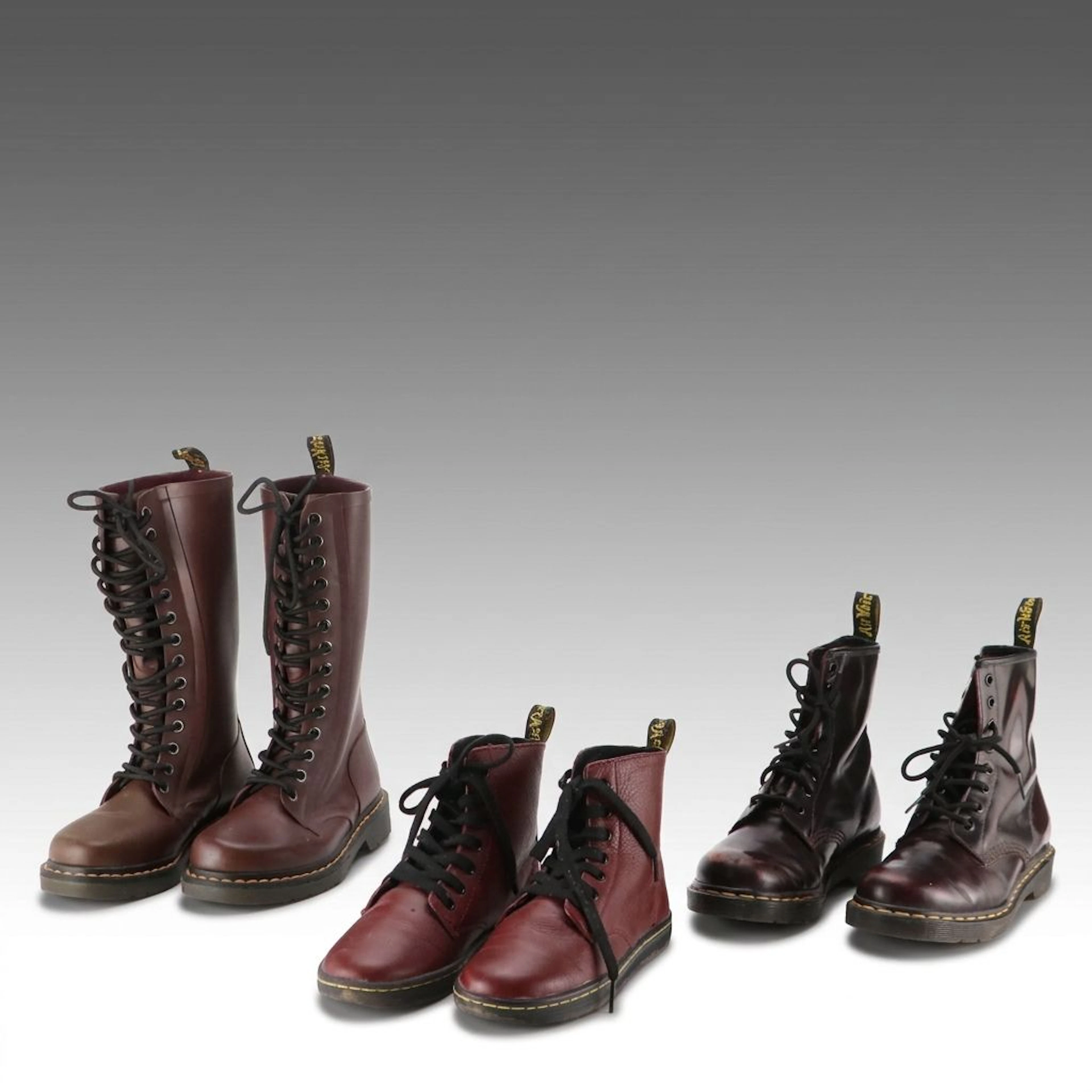 Dr. Martens Lace-Up Wellington Rain Boots and Ankle Boots
