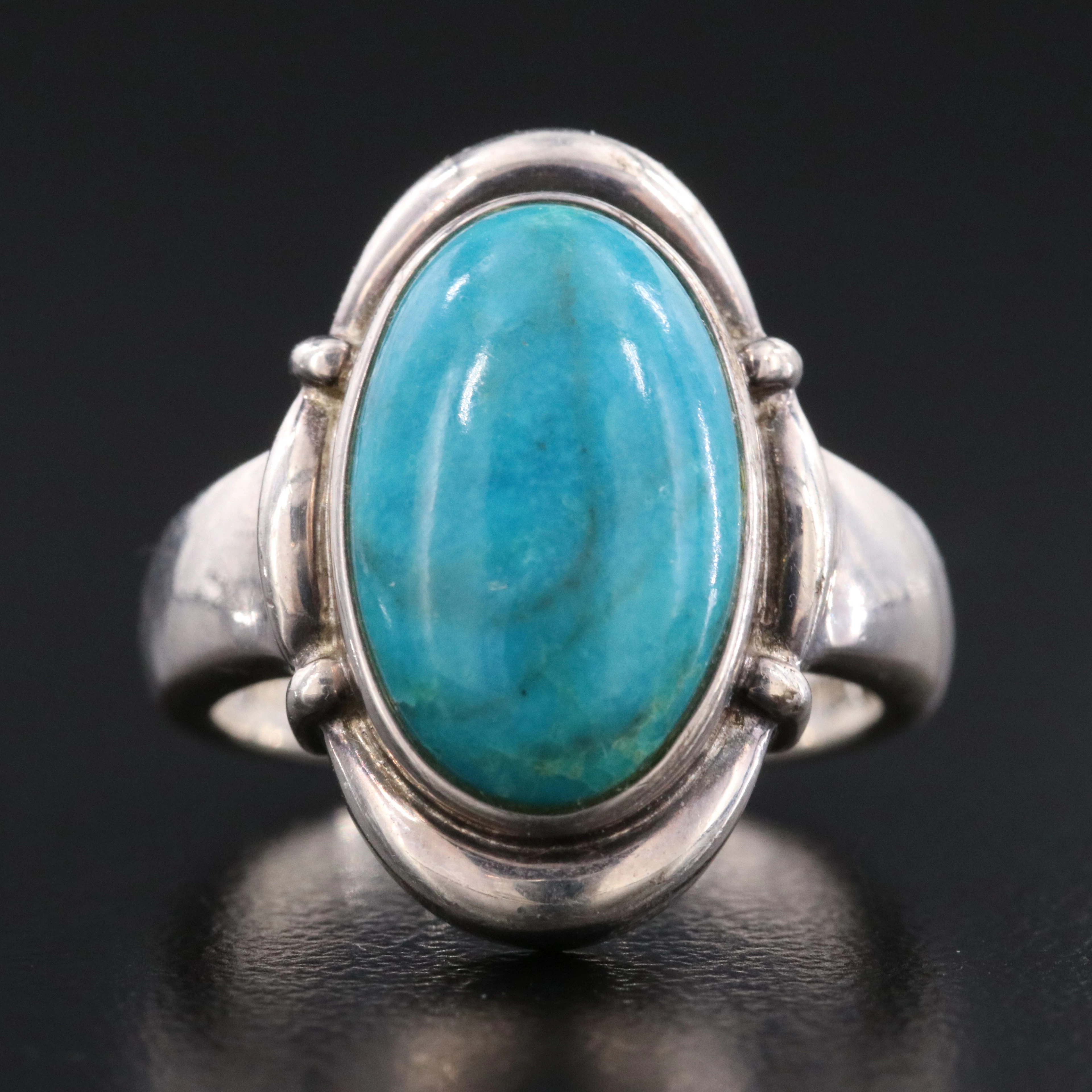 Sterling Artist Signed Chrysocolla Ring