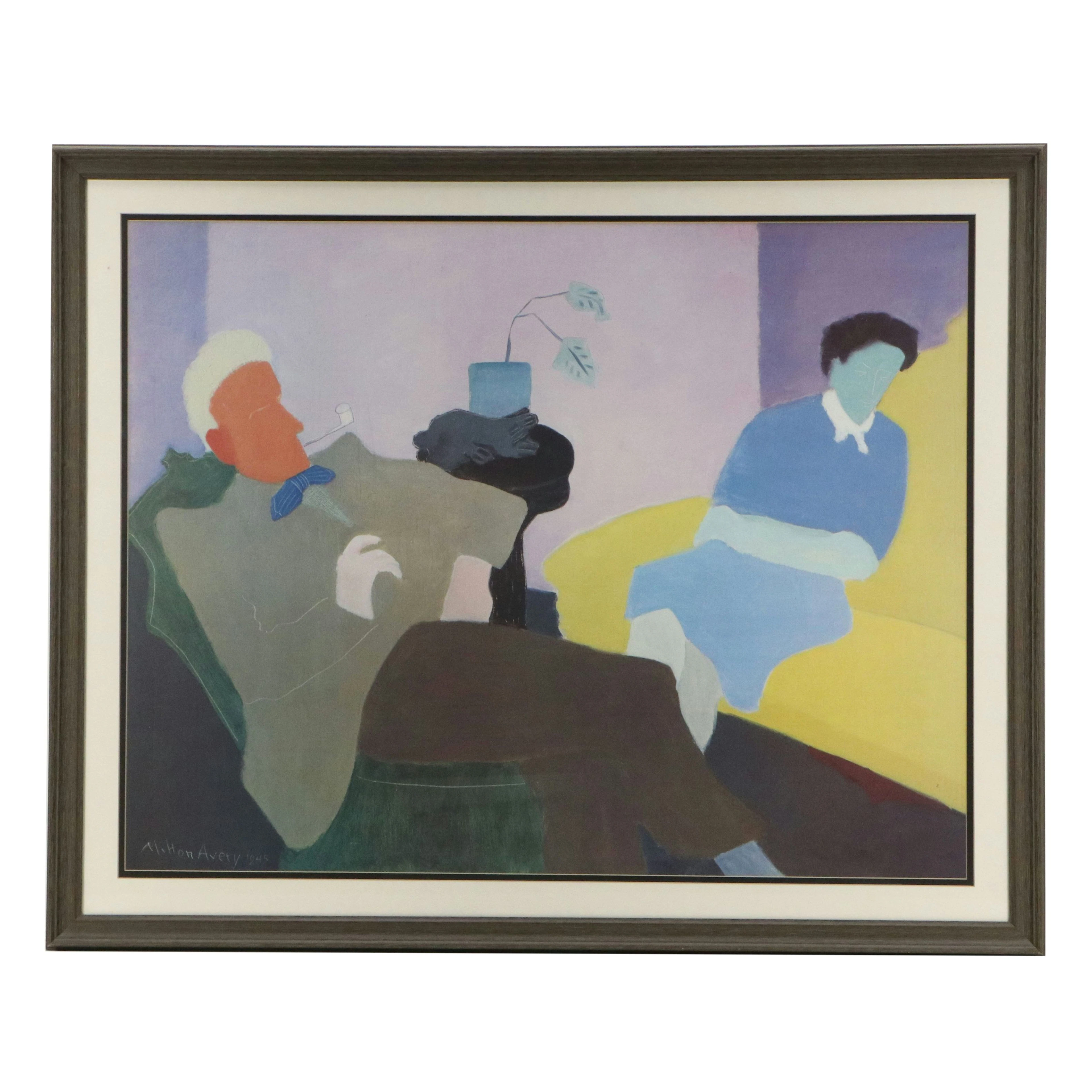 Offset Lithograph After Milton Avery "Husband and Wife," 1984