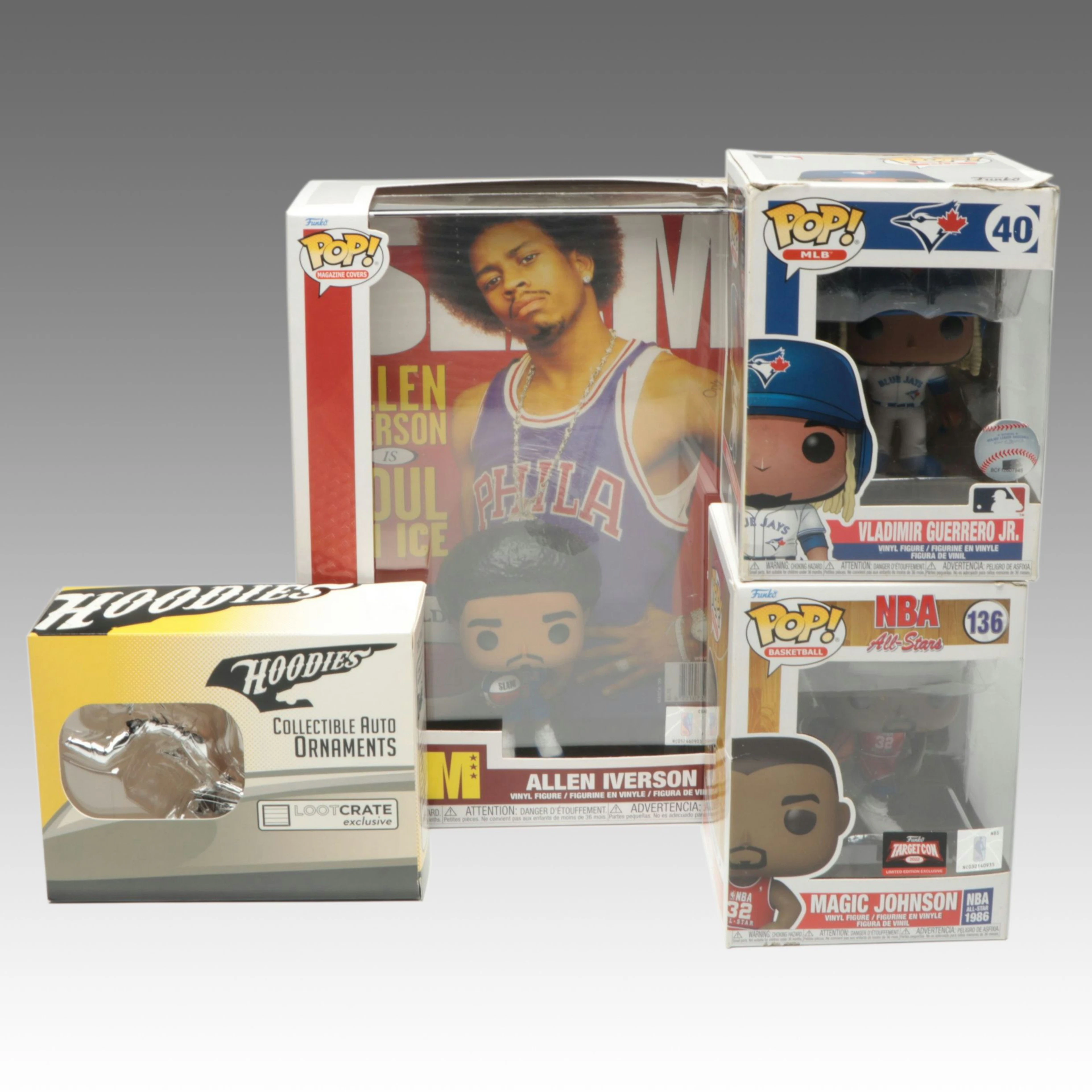 Funko Pop! "Allen Iverson", "Magic Johnson" with More Figures and Car Accessory