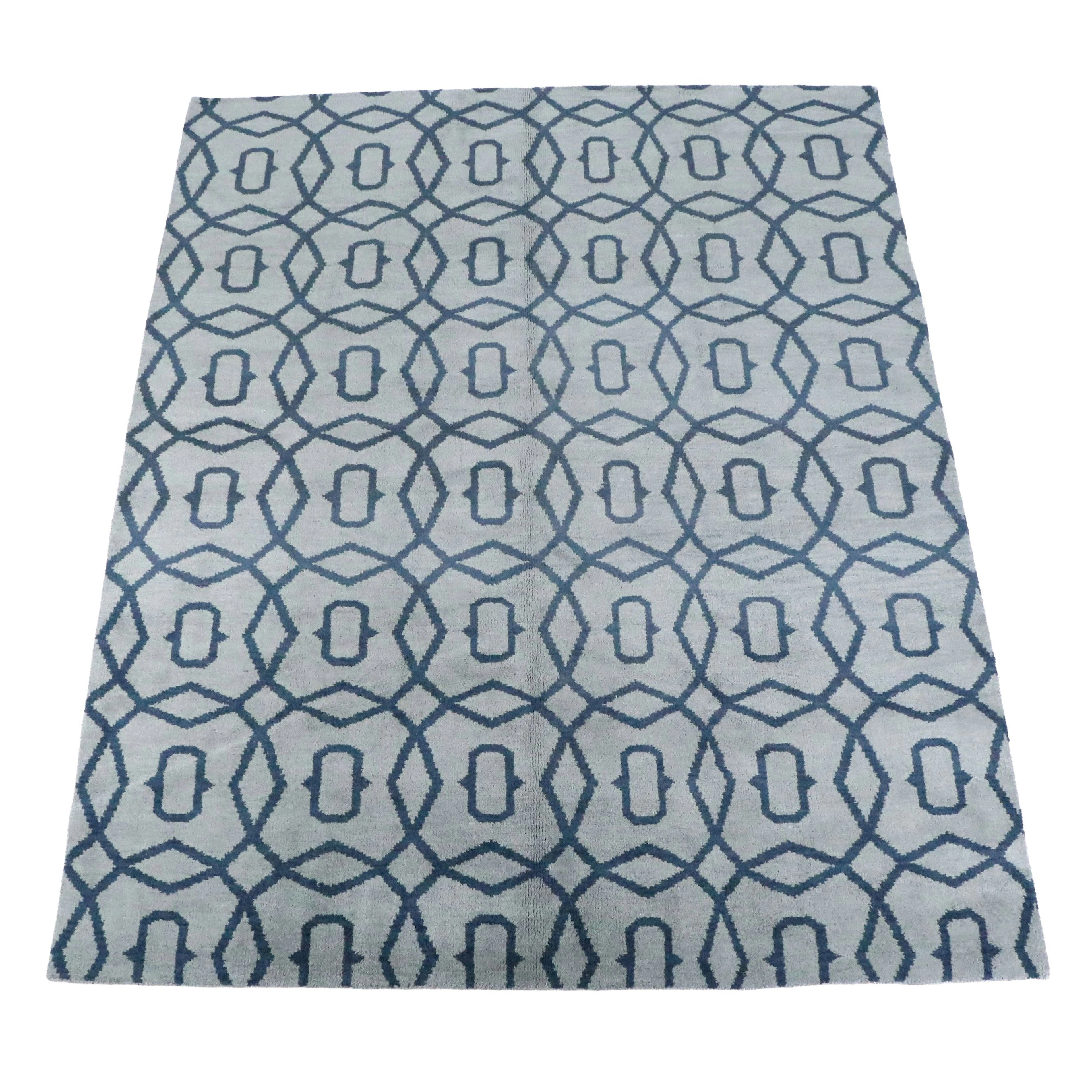 9'4 x 11'8 Hand-Knotted Contemporary Geometric Area Rug