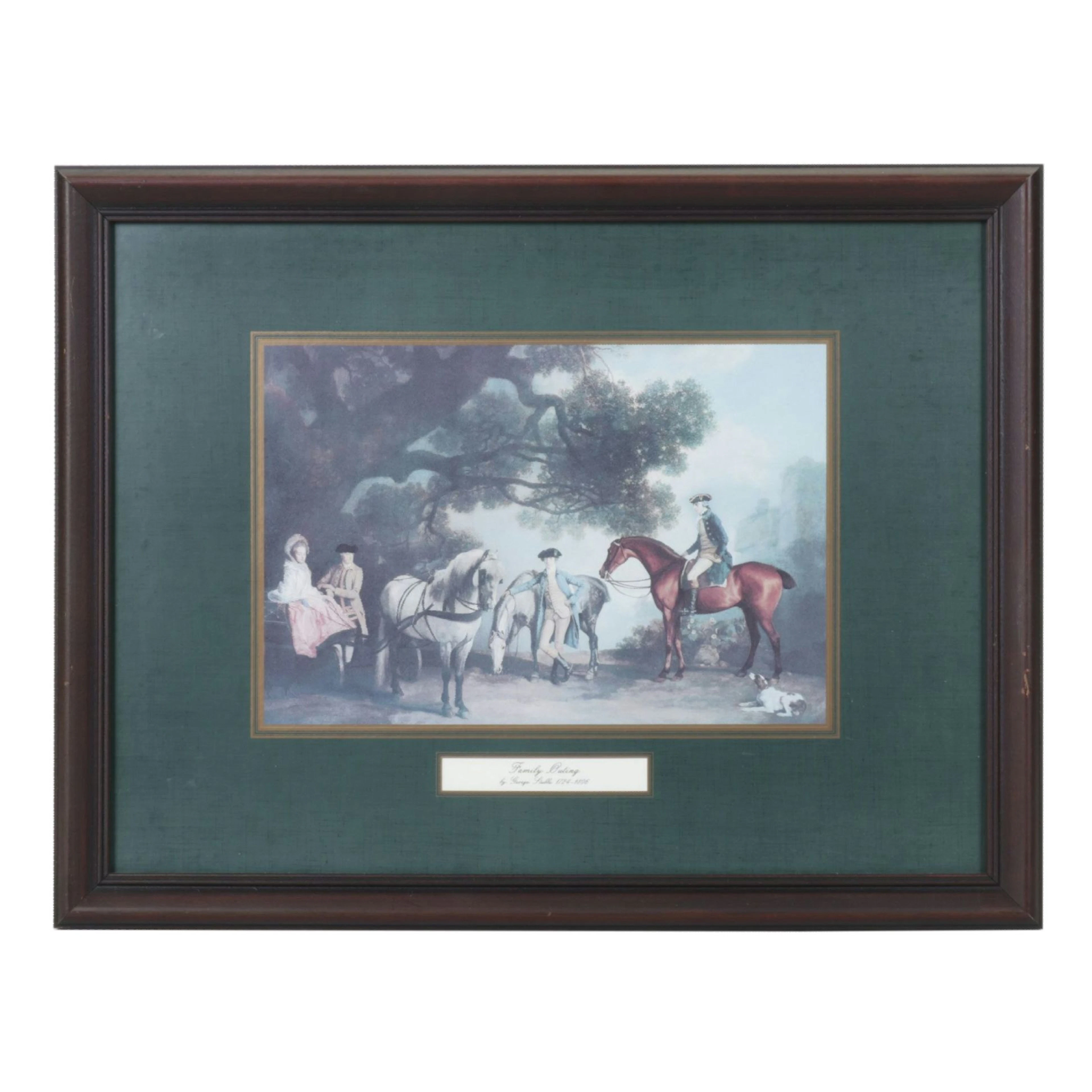 Offset Lithograph After George Stubbs "Family Outing", Late 20th Century