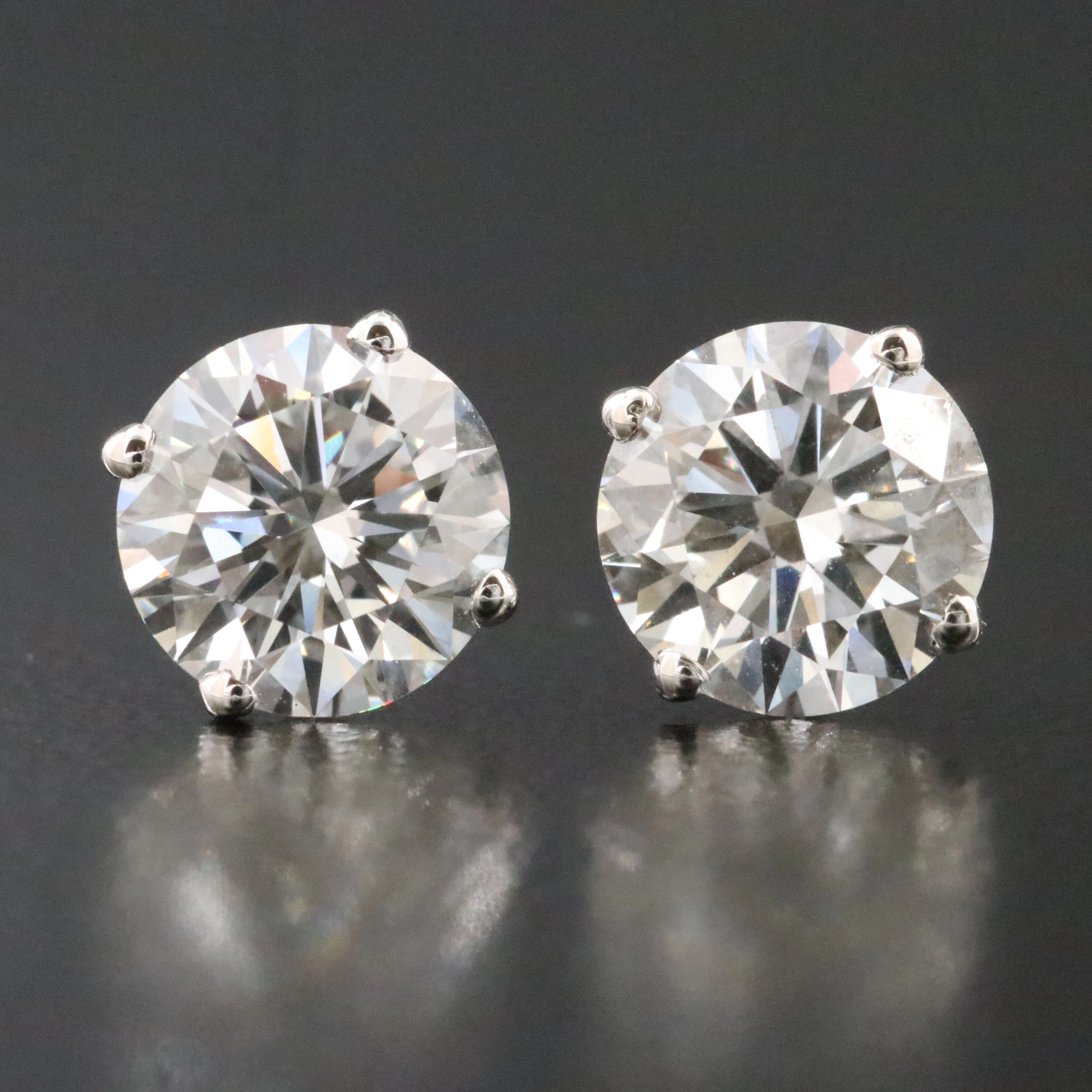 14K 3.00 CTW Lab Grown Diamond Solitaire Earrings with IGI Report