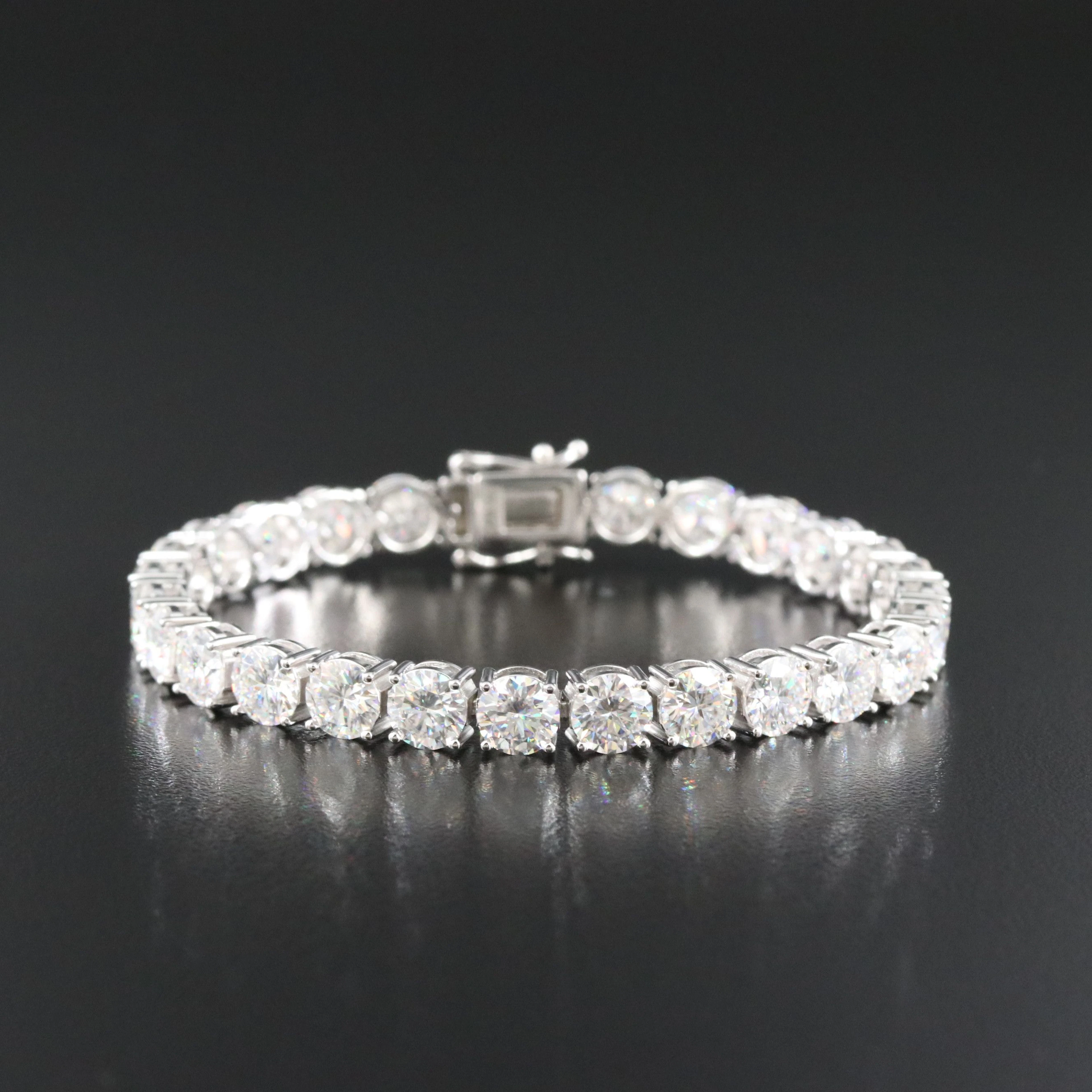 Sterling Moissanite Line Bracelet