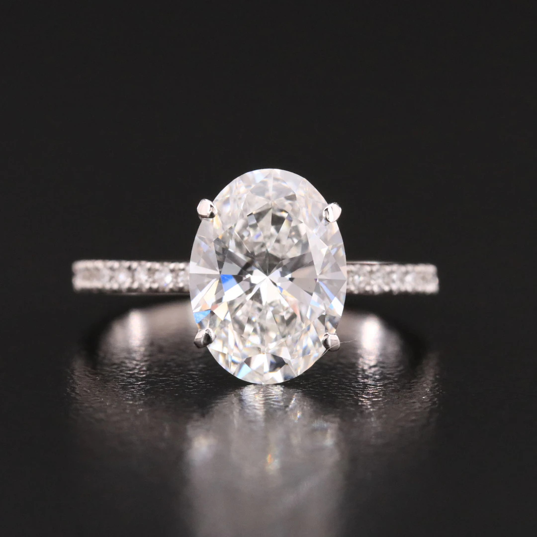 18K 3.21 CTW Lab Grown Diamond Ring with IGI Report