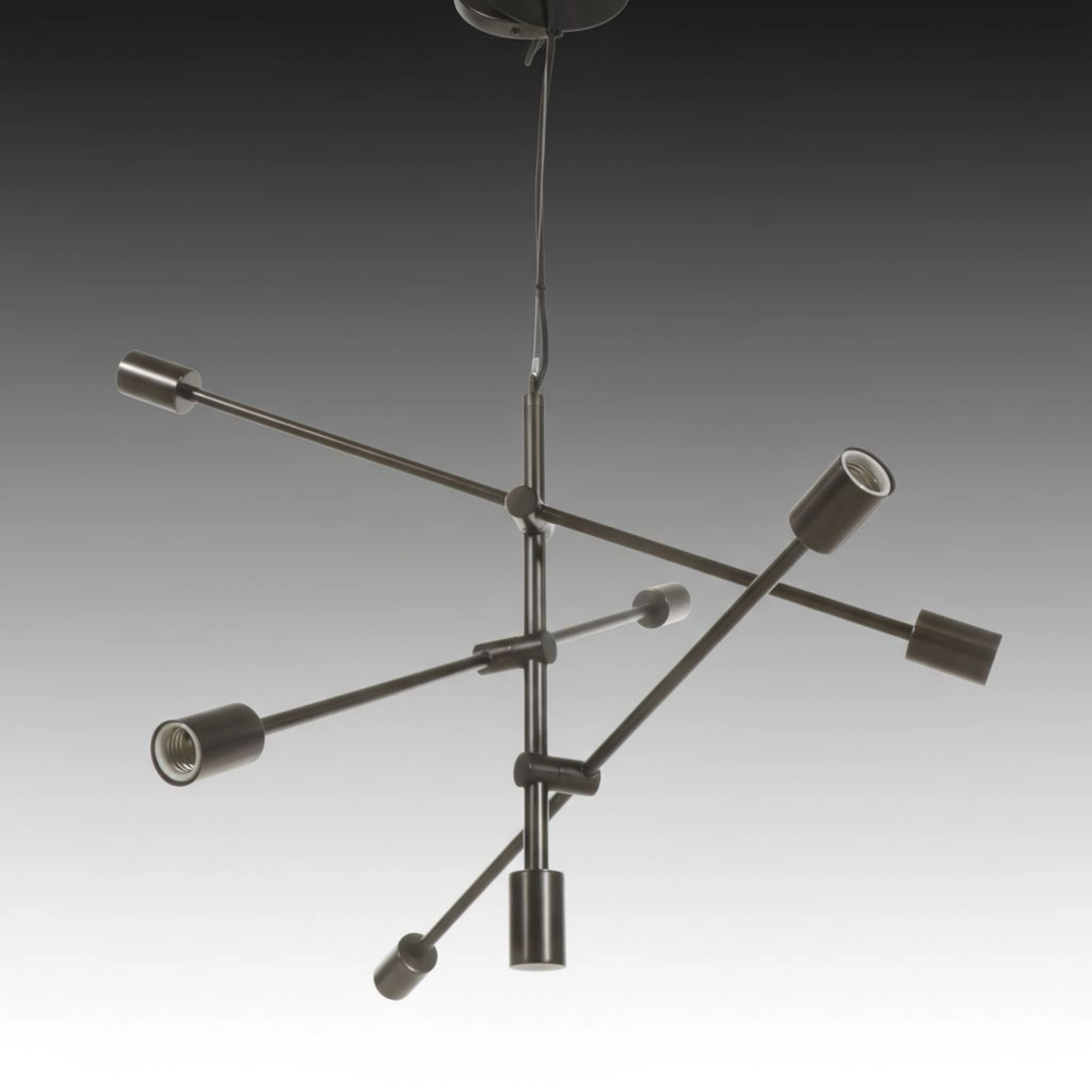 West Elm Sputnik Style Six-Light Pewter Finish Chandelier