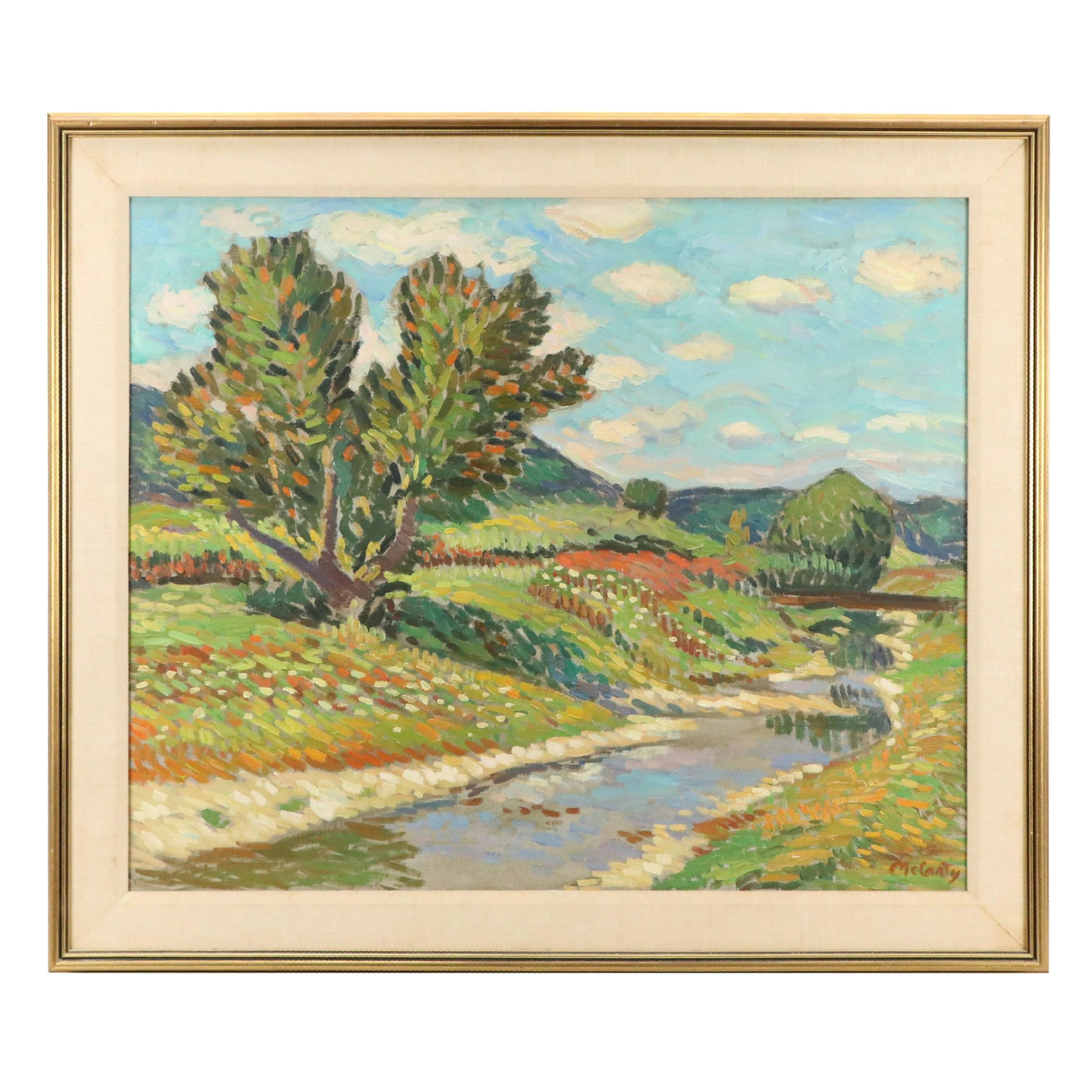 Kevin McCarty Post Impressionist Style Oil Painting "Pioneer Park"