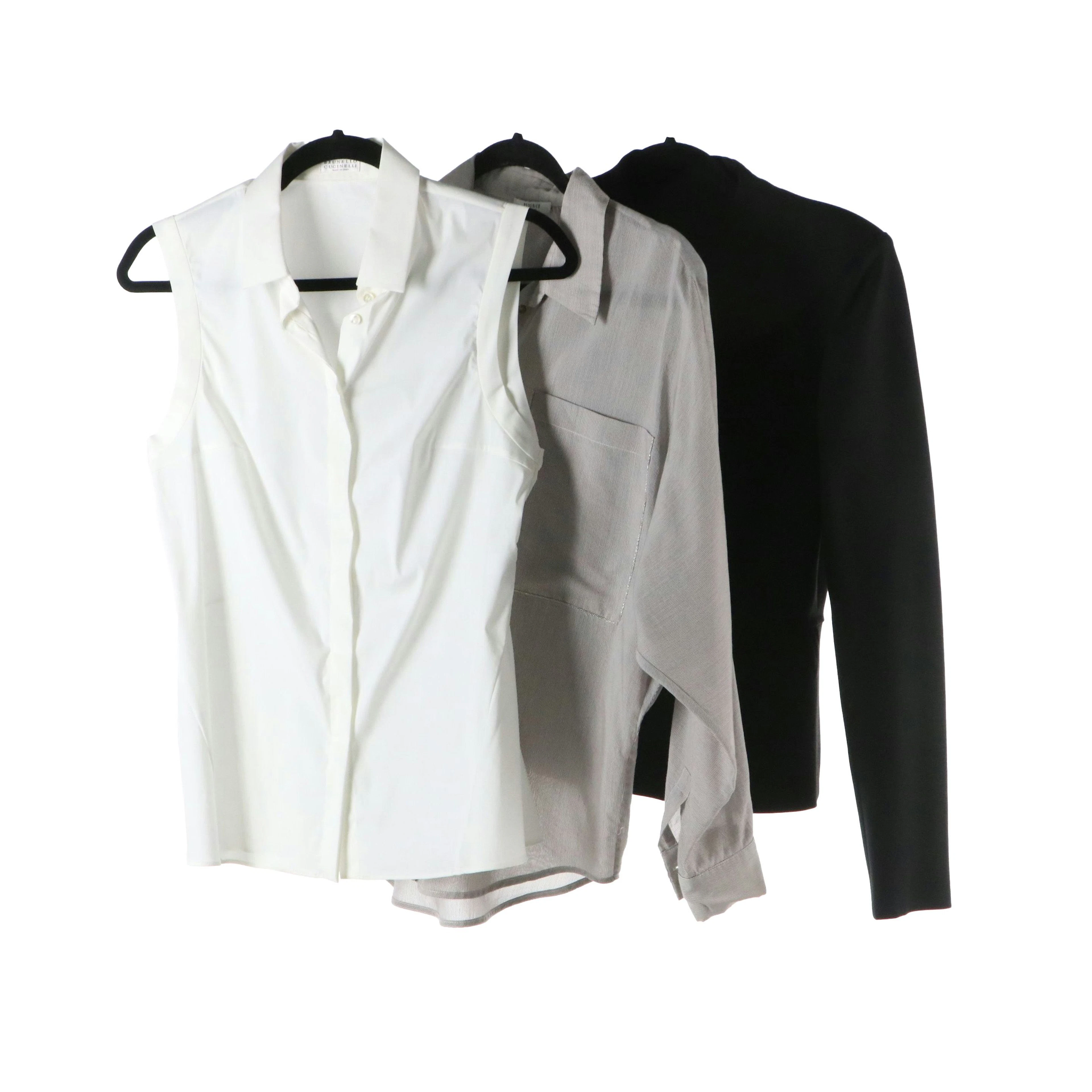 Carolina Herrera Wool Blend Button-Front Jacket, Peserico Silk and Other Blouse