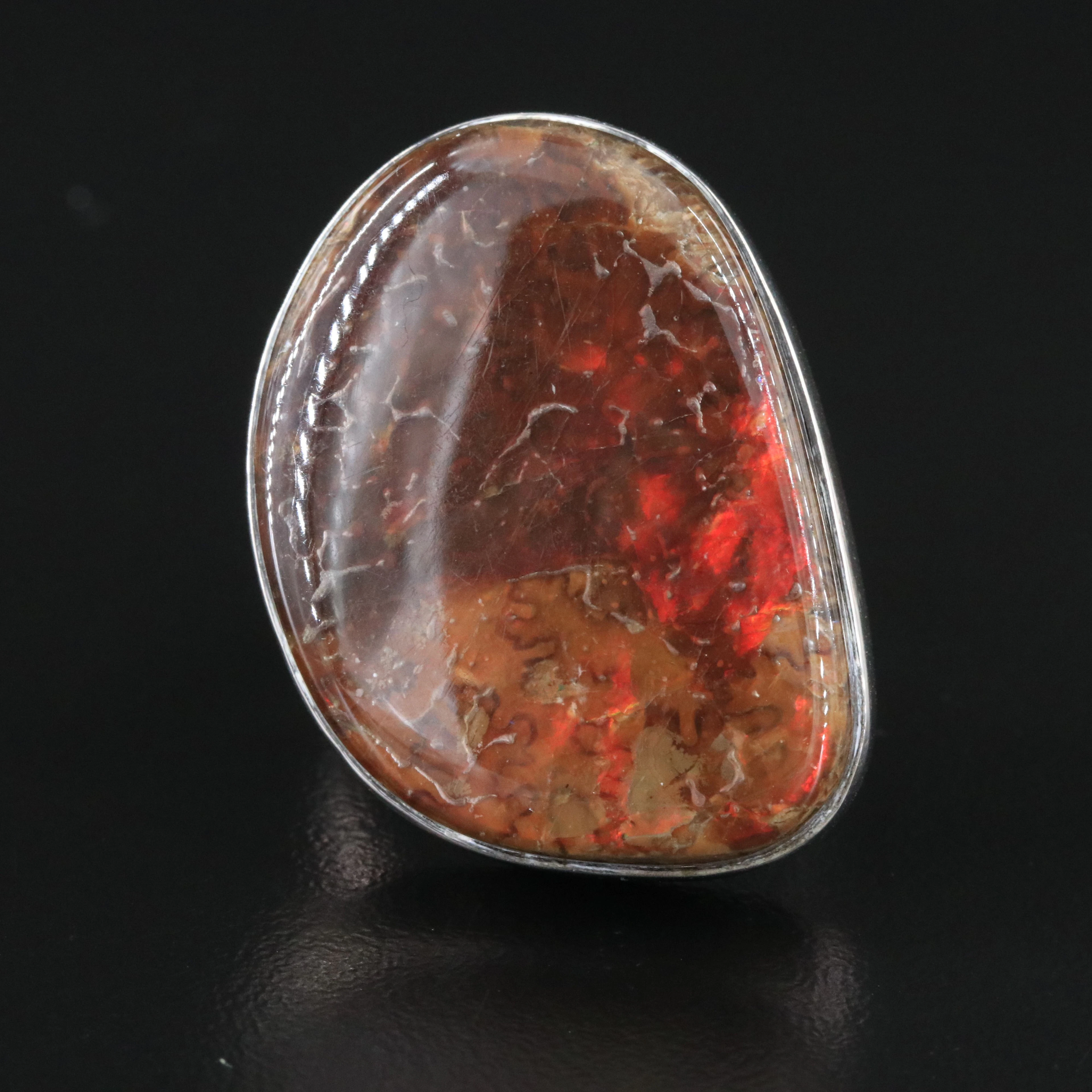 Sterling Ammolite Doublet Ring