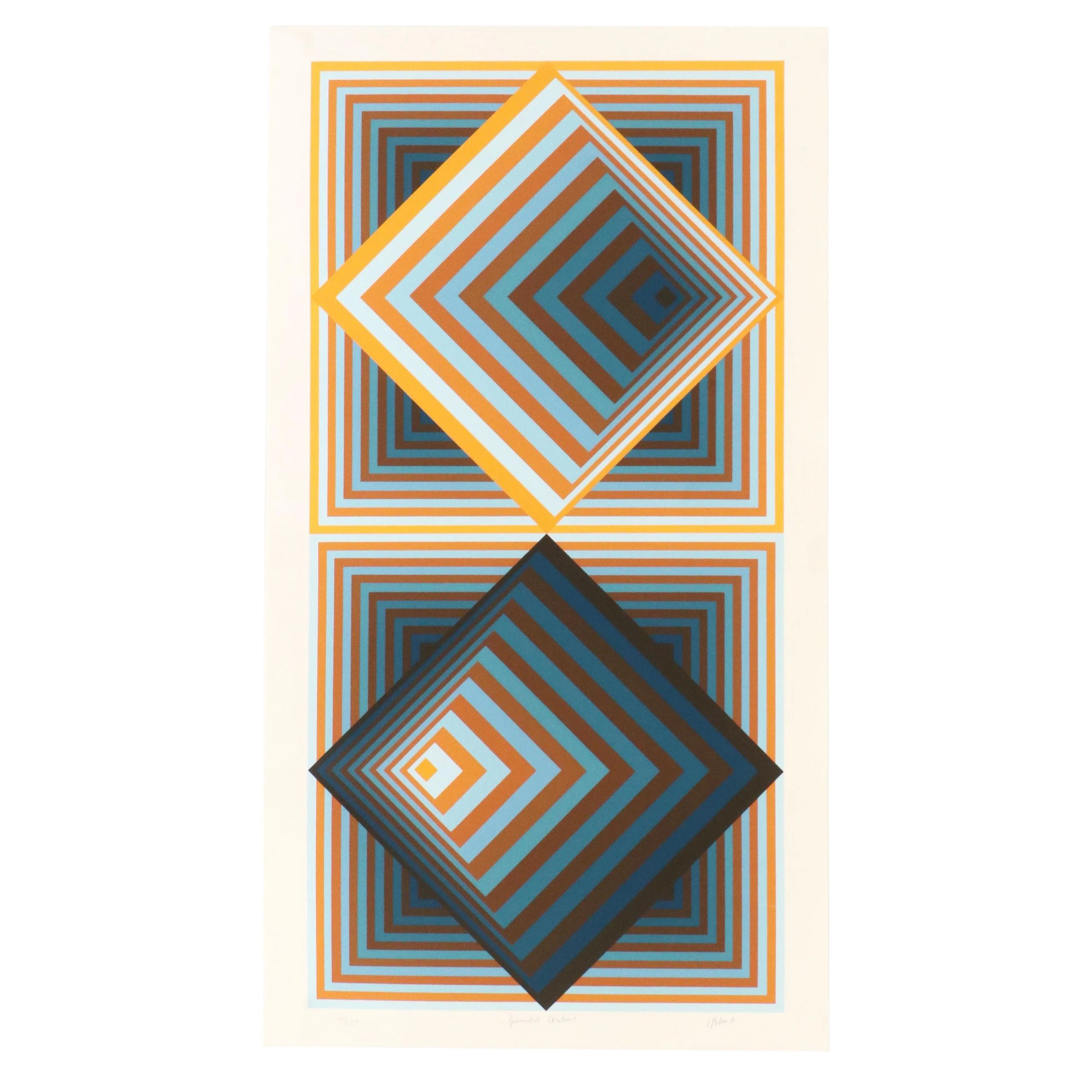 Jürgen Peters Op Art Serigraph "Pyramidal Contrast," 1981