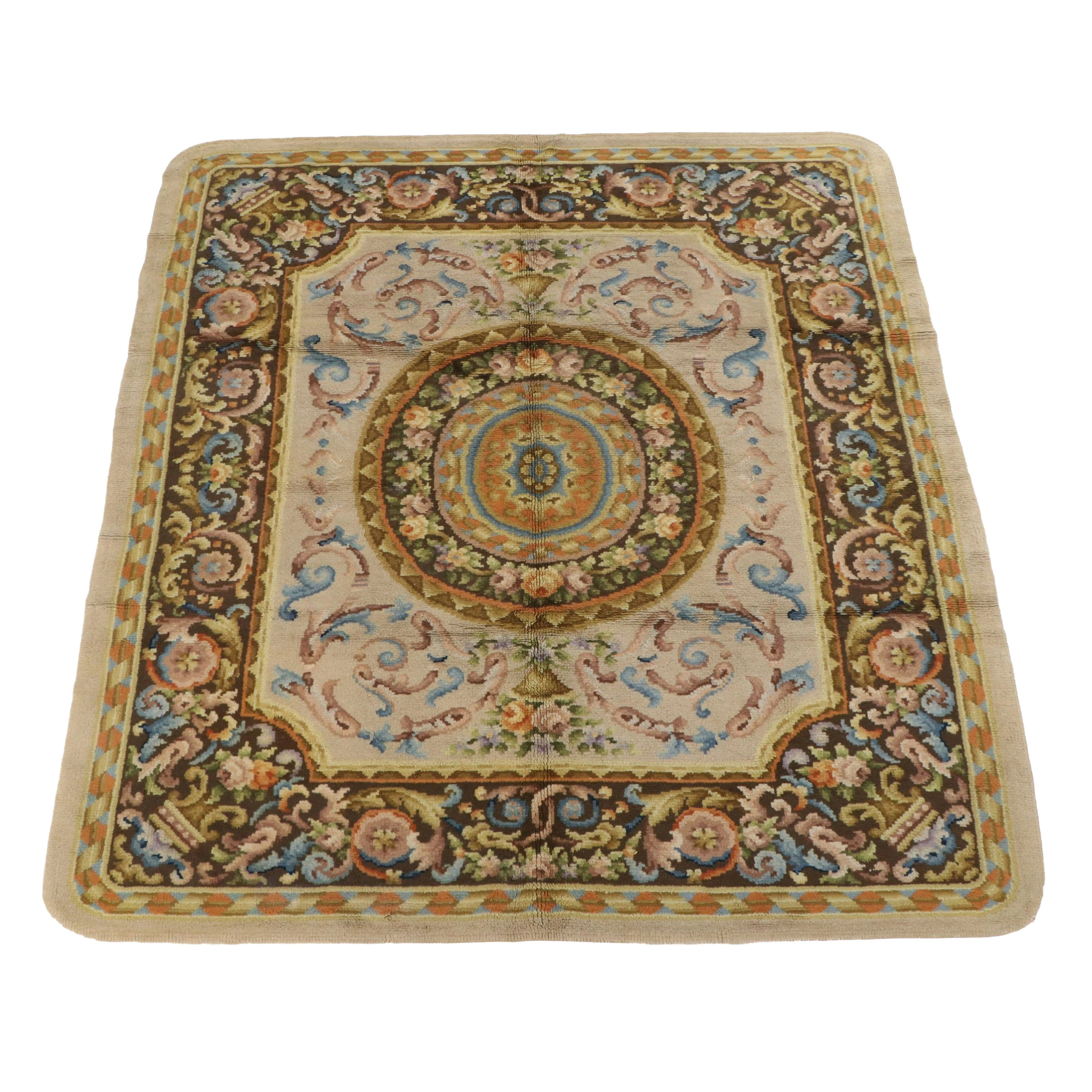 8'6 x 9'4 Hand-Knotted Sino-French Aubusson Area Rug