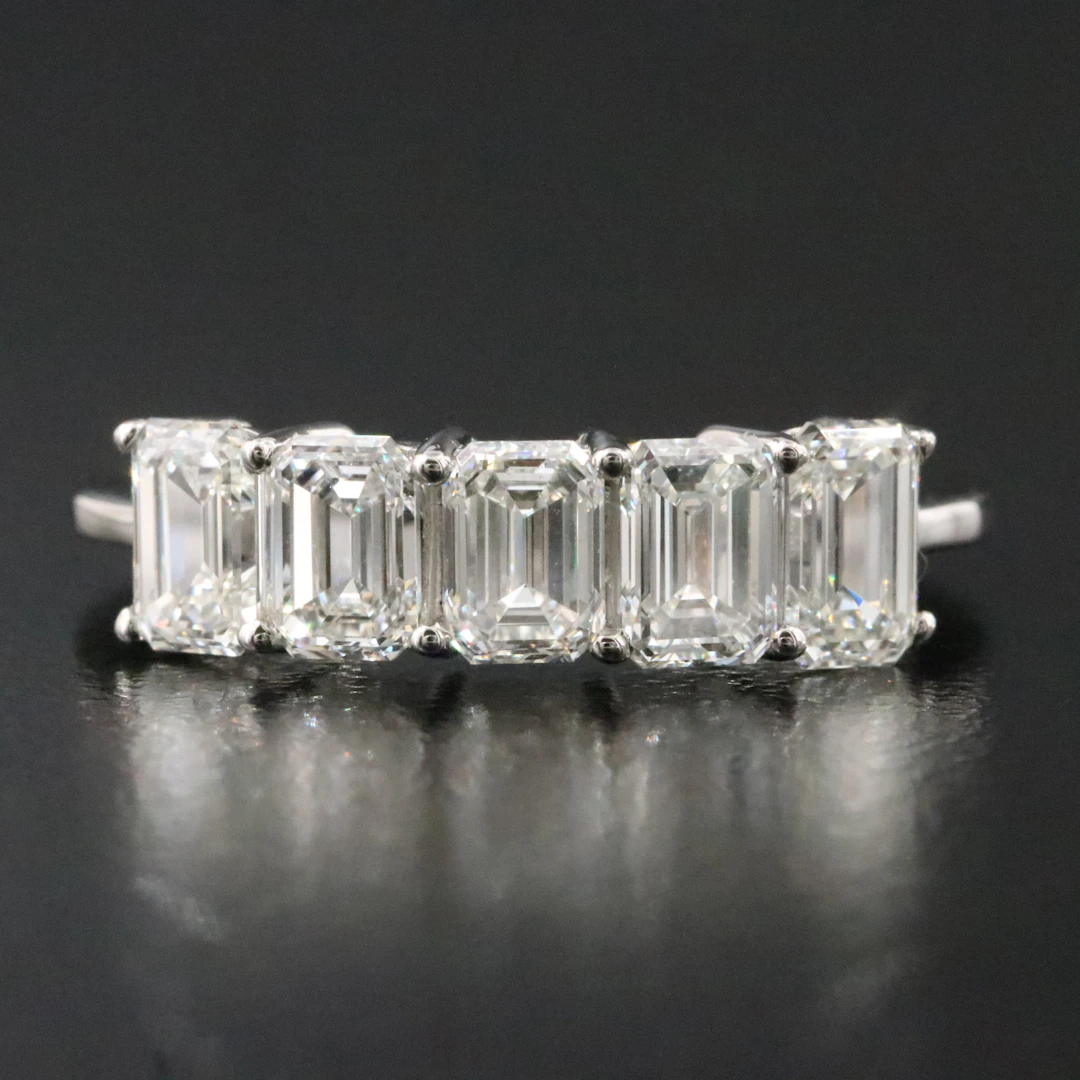 Platinum 2.00 CTW Diamond Five Stone Ring with GIA Reports