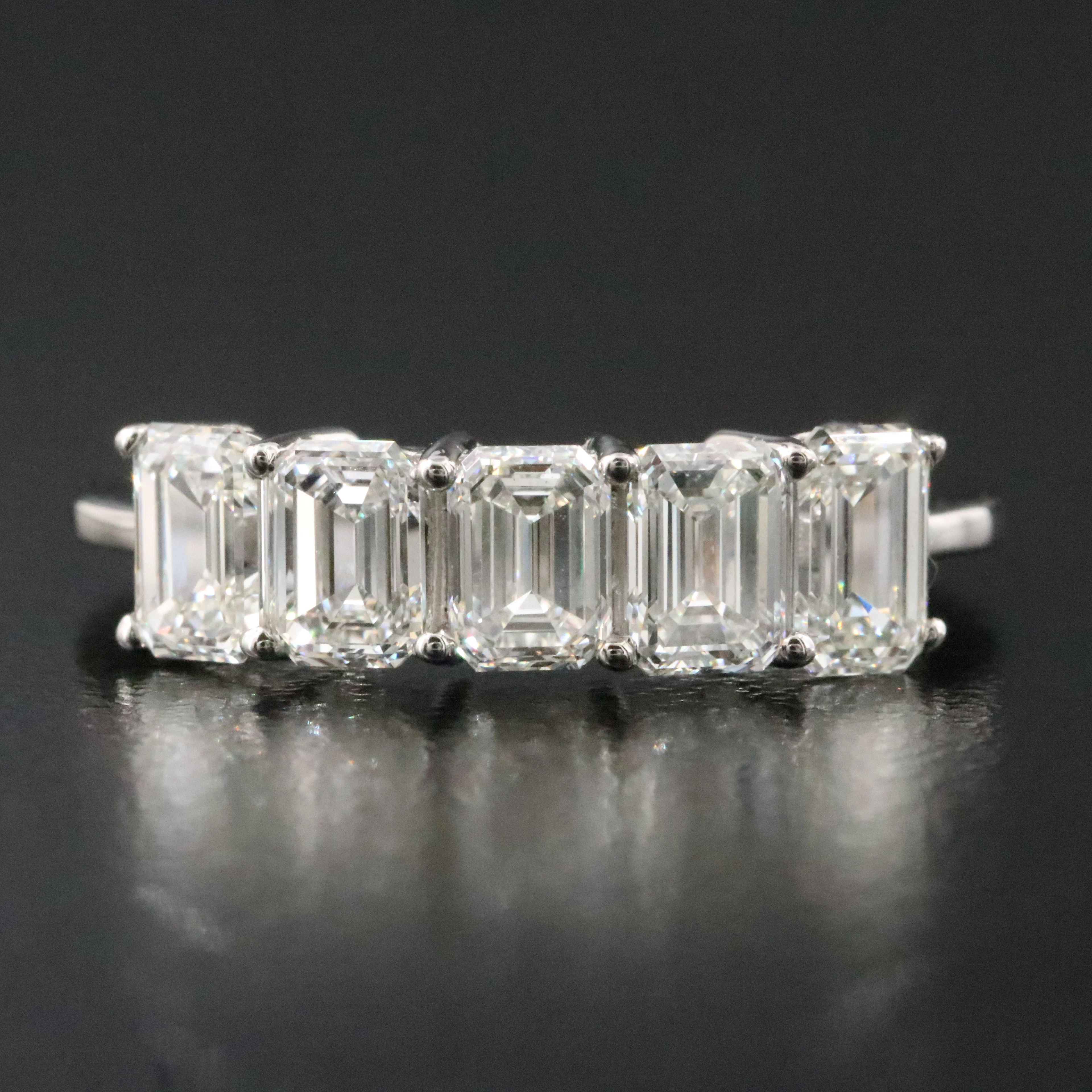 Platinum 2.00 CTW Diamond Five Stone Ring with GIA Reports