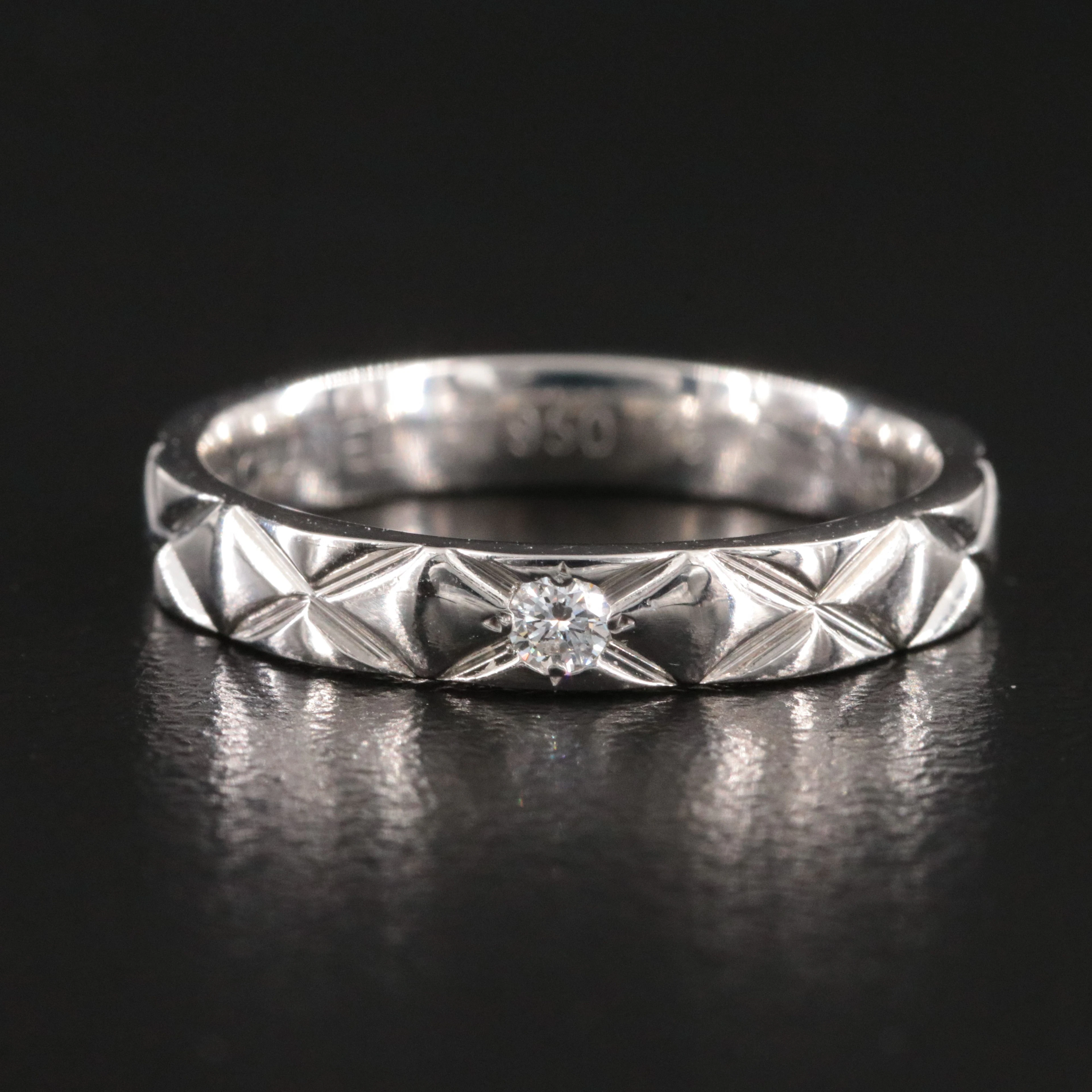 Chanel Coco Crush Platinum Ring with Diamond Accent