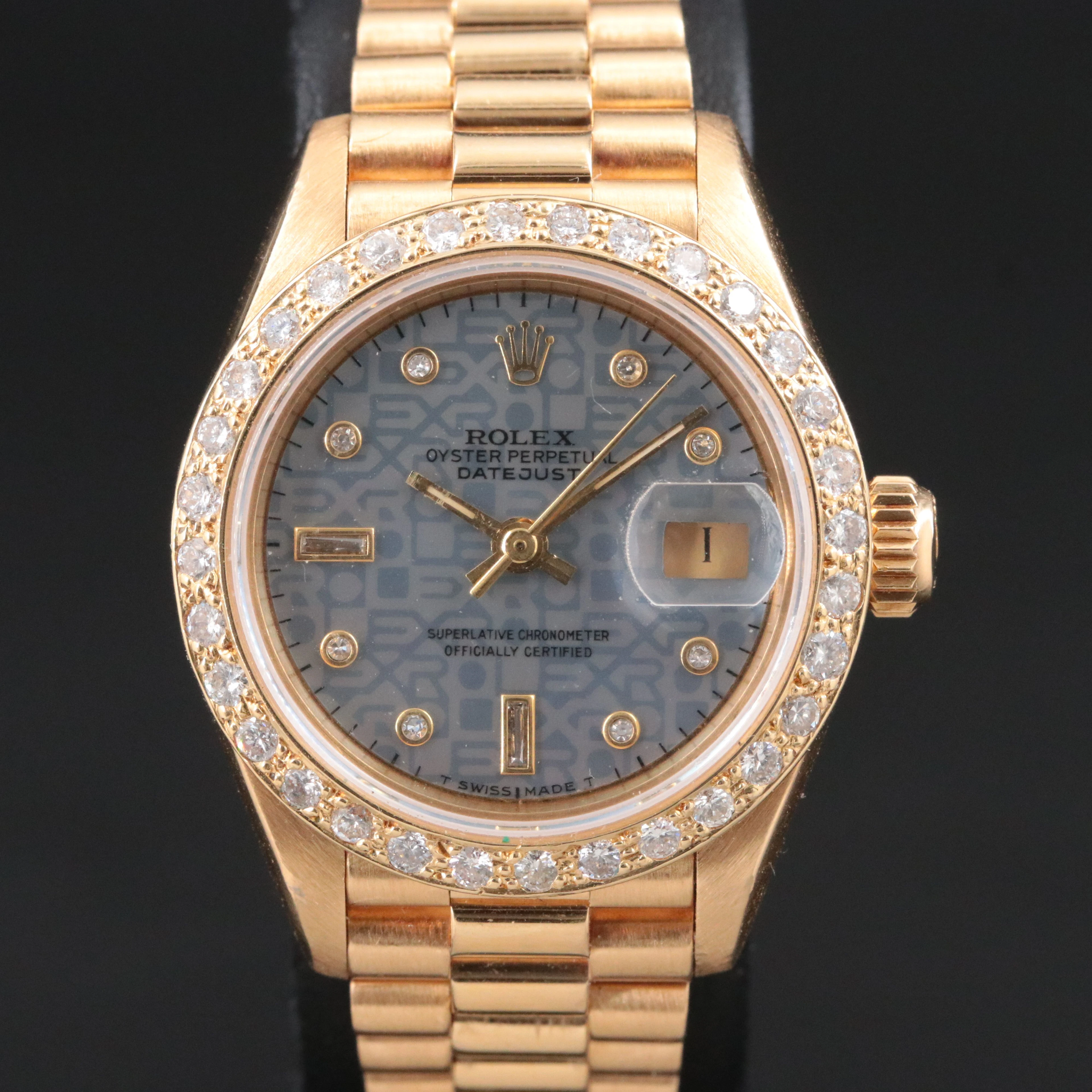 1988 Rolex Custom Diamond Dial & Bezel Datejust President Watch Ref. 69268